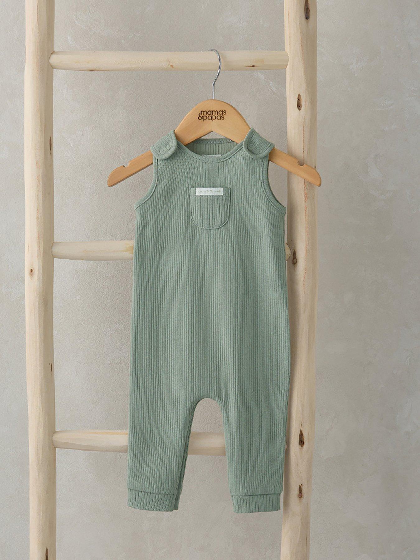 mamas-papas-baby-unisexnbsprib-sleeveless-romper-greenstillFront