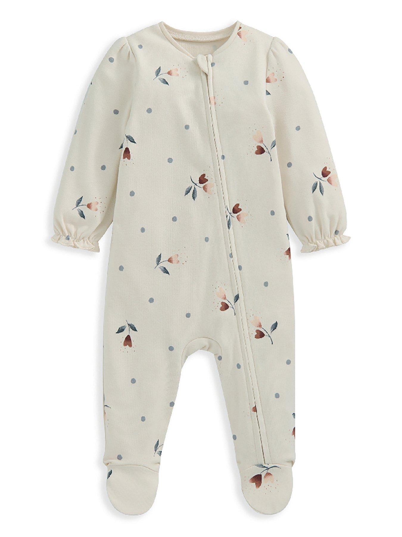 mamas-papas-baby-girls-floral-heart-print-zip-sleepsuit-beige