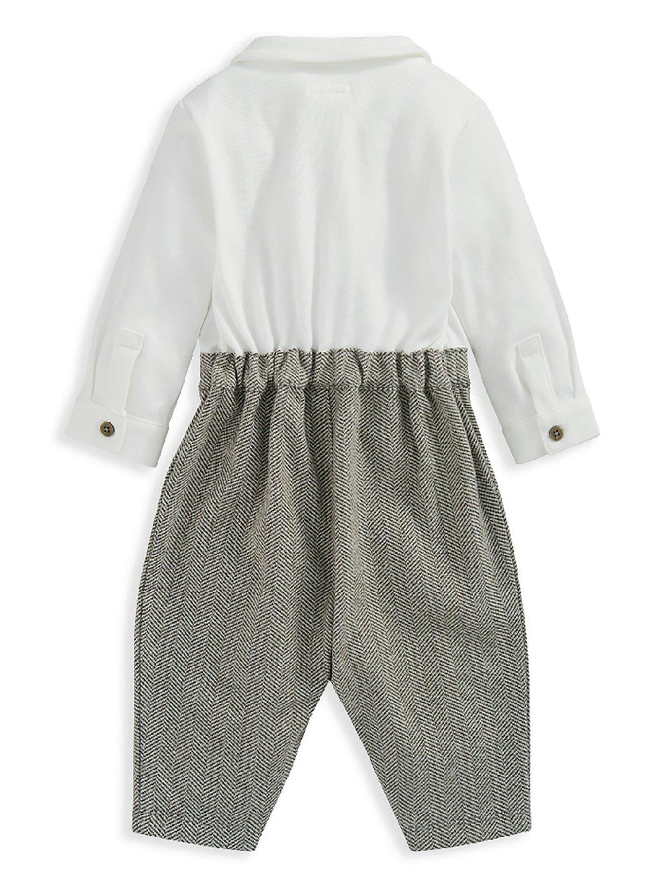 mamas-papas-baby-boys-herringbone-mock-romper-brownback