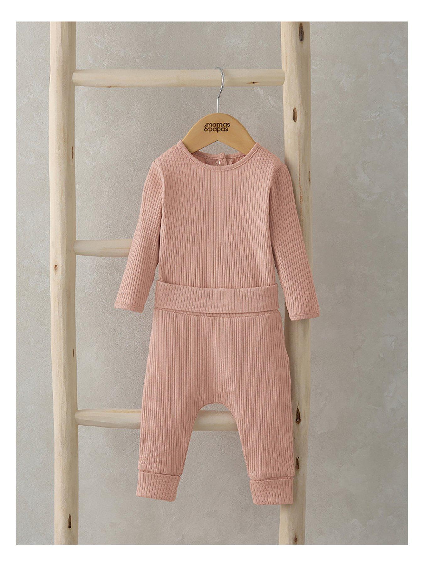 mamas-papas-baby-girlsnbsprib-2-piece-set-pink