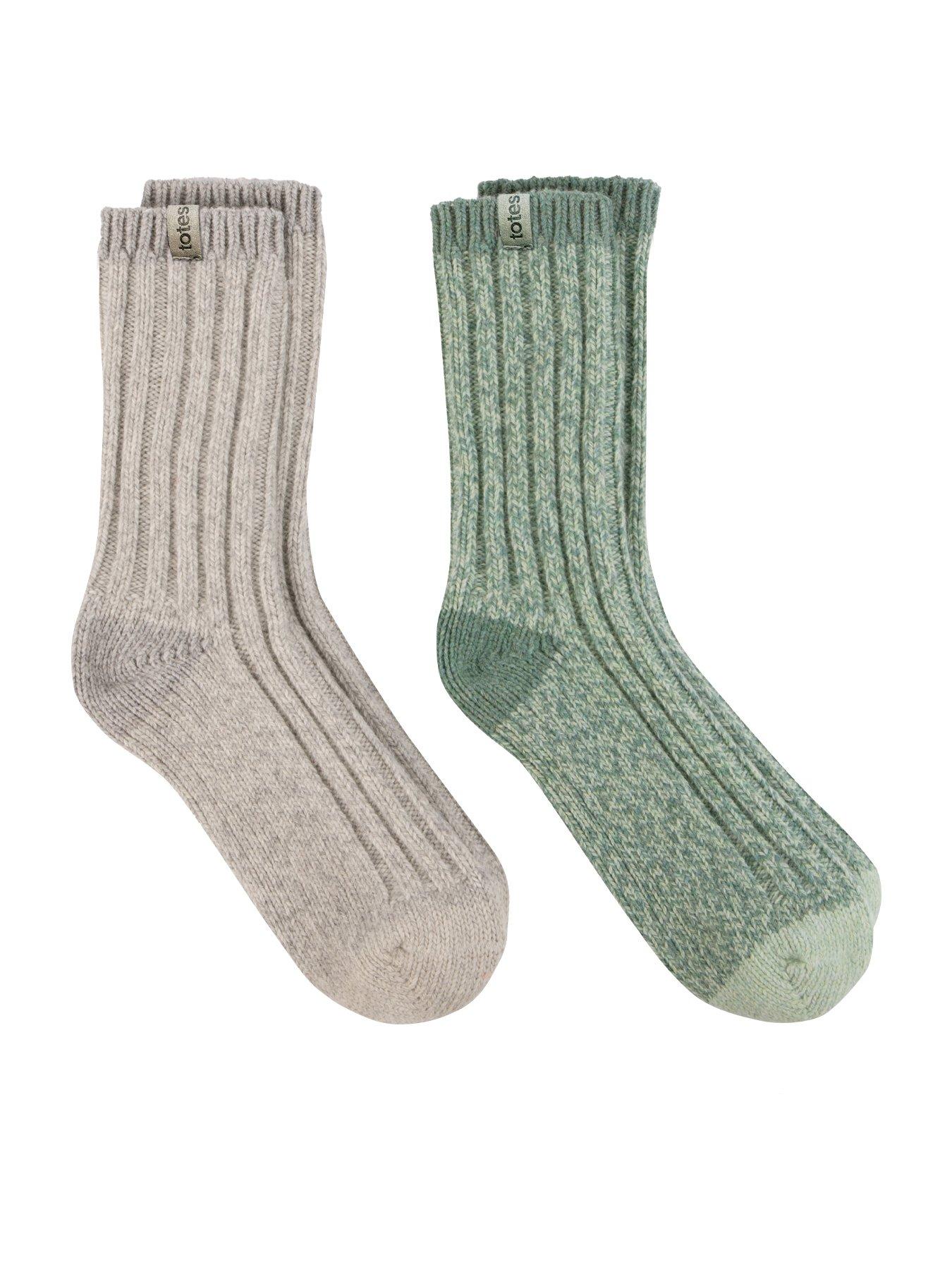 TOTES Totes 2pack Chunky Twist Wool Boot Socks - Grey