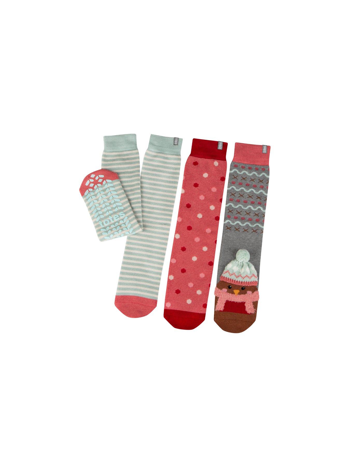 undefined Totes 3pack Original Robin Slipper Socks - Robin Print