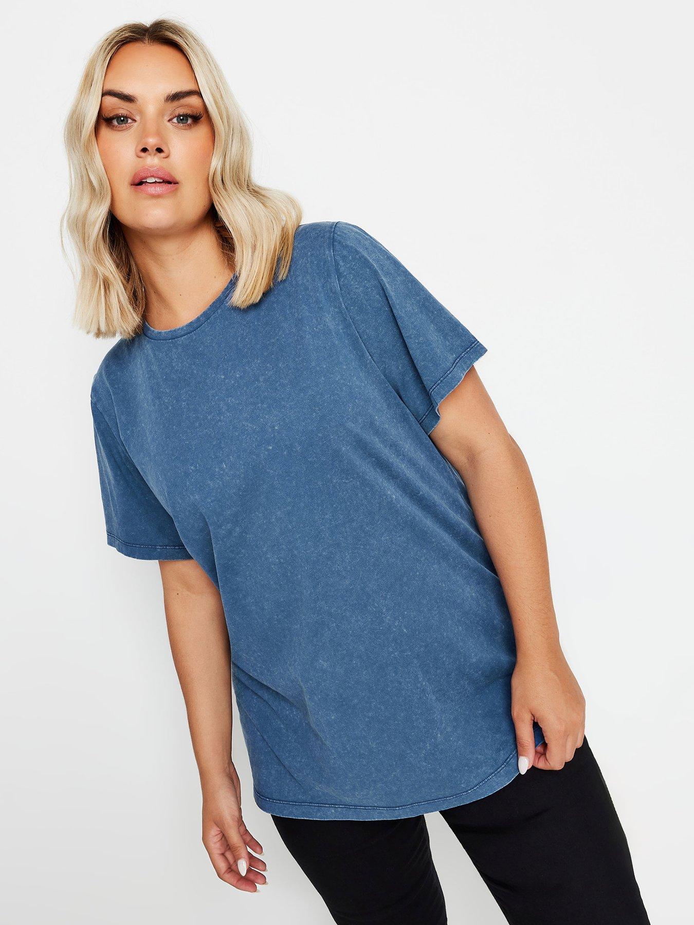 yours-curve-set-in-sleeve-t-shirt-blue