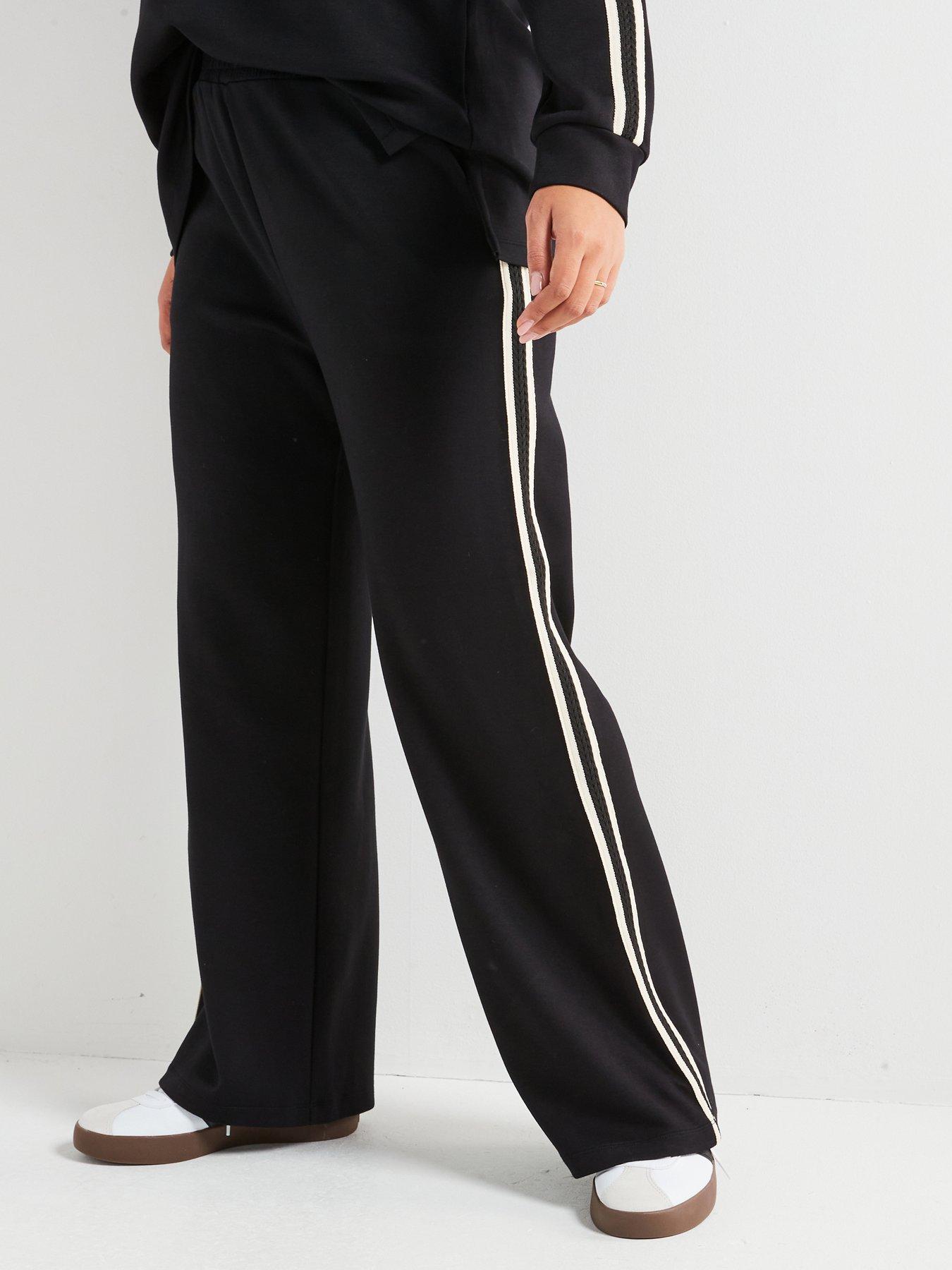 v-by-very-curve-side-stripe-wide-leg-trouser-black