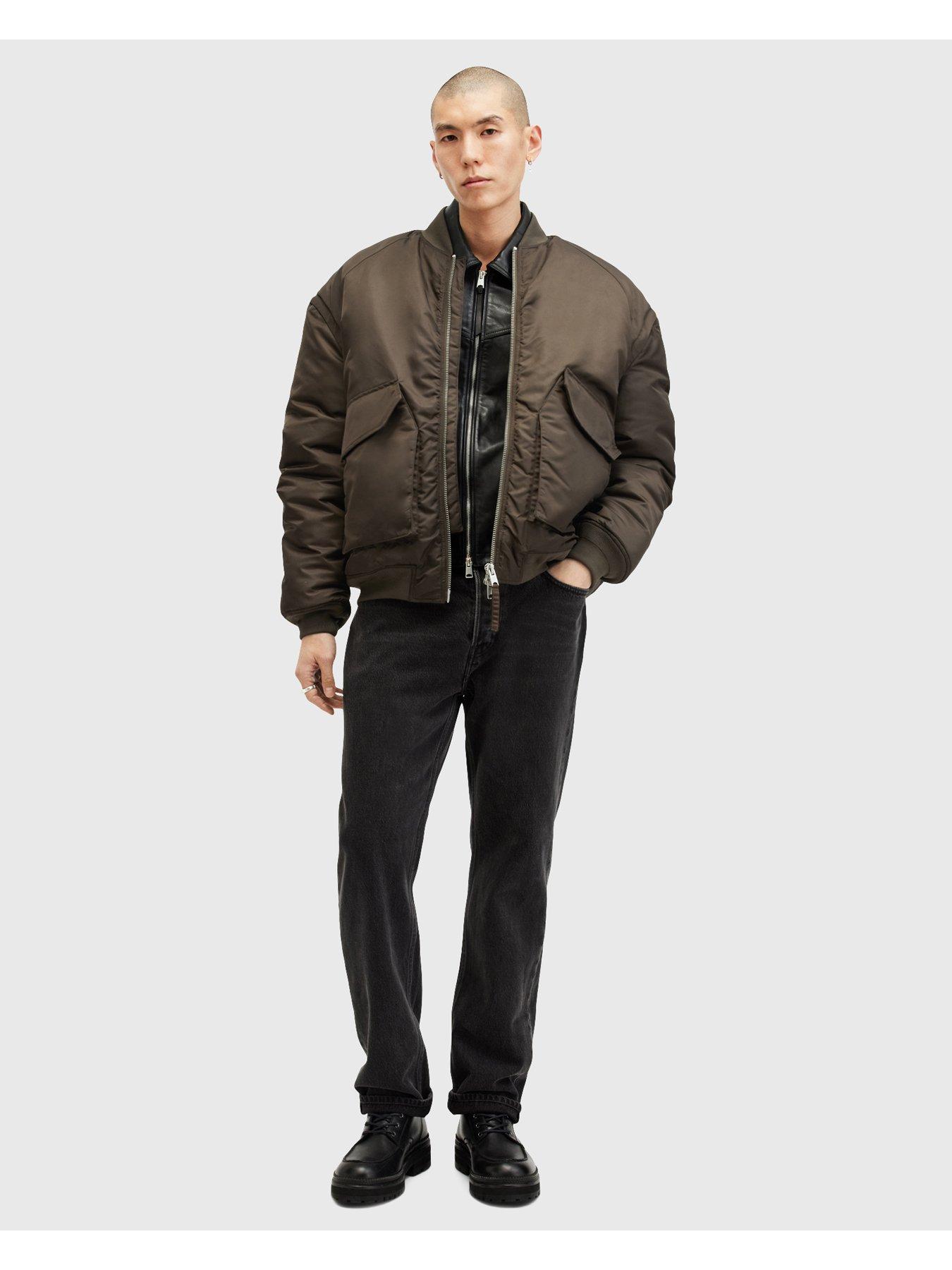 Image 3 of 5 of AllSaints Allsaints Hawk Bomber Jacket - Dark Khaki