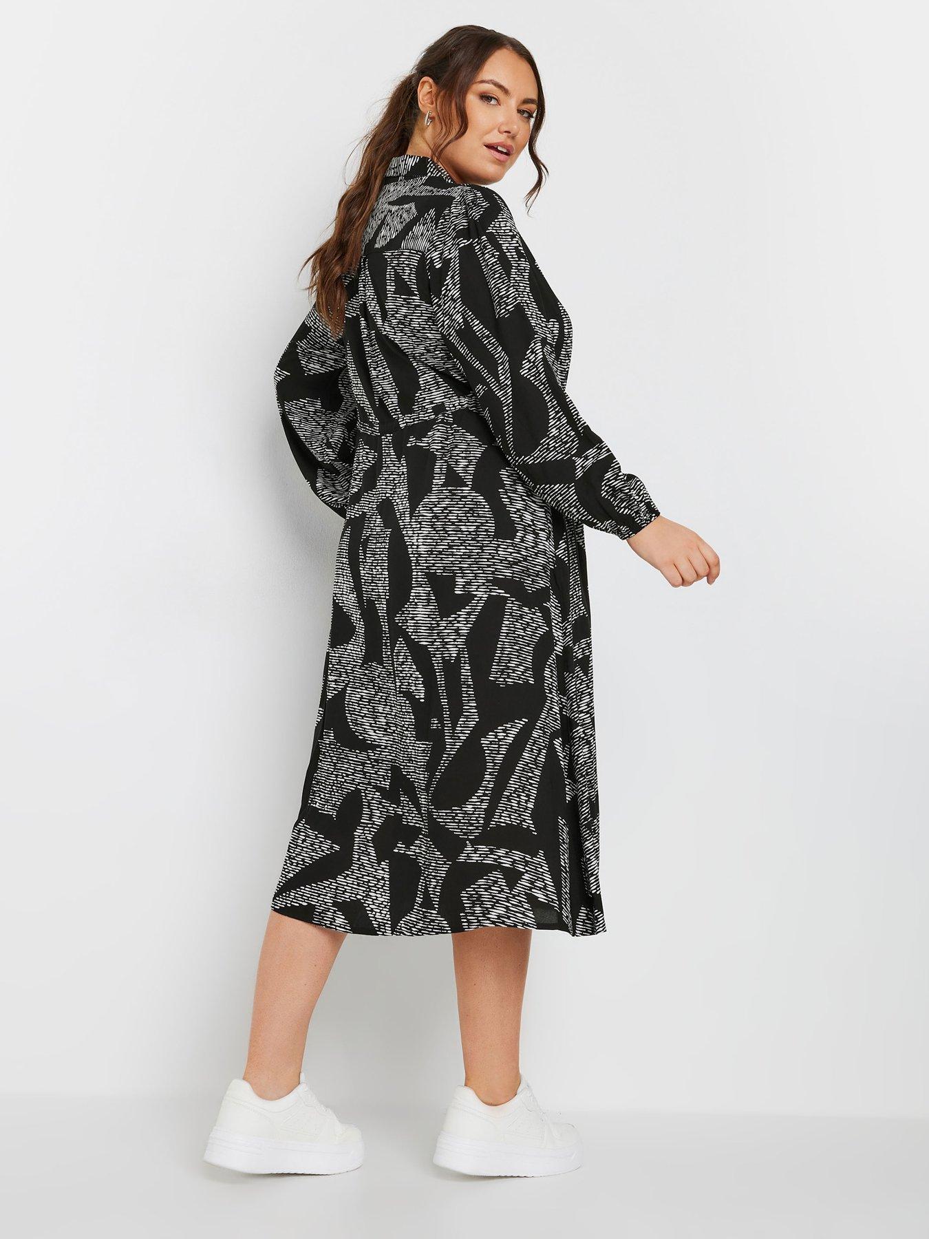 yours-curve-long-sleeve-midaxi-shirt-dress-blackstillFront