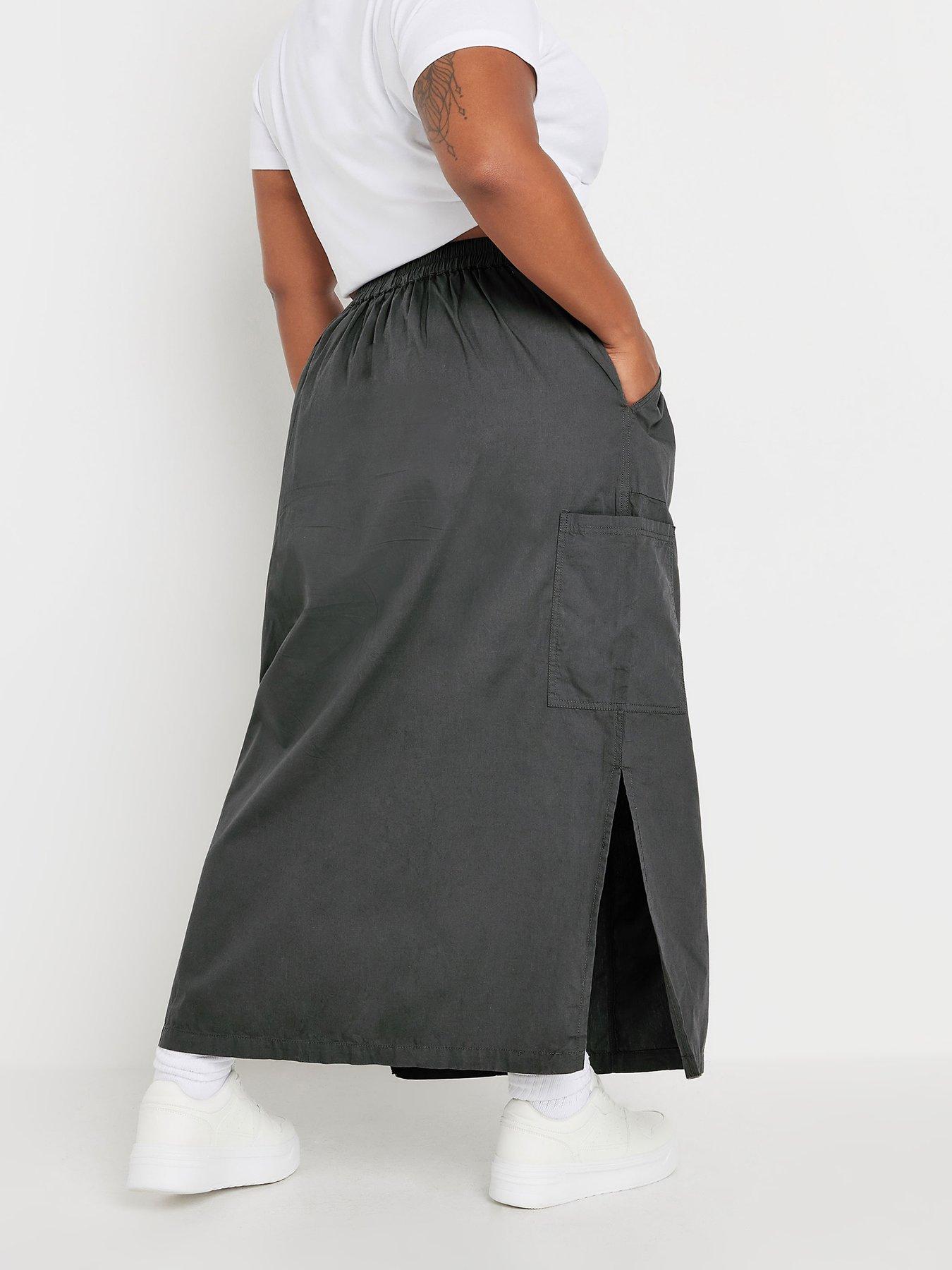 yours-curve-maxi-side-slit-cargo-skirtstillFront