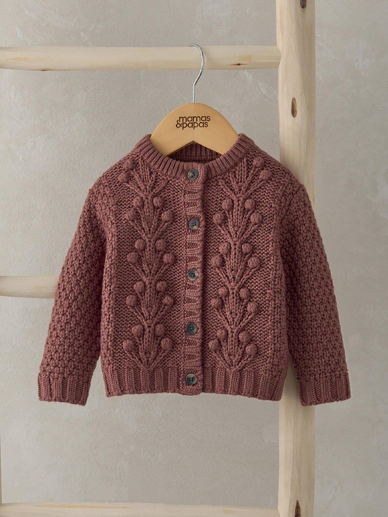 mamas-papas-baby-girls-bobble-knit-cardigan-pinkstillFront