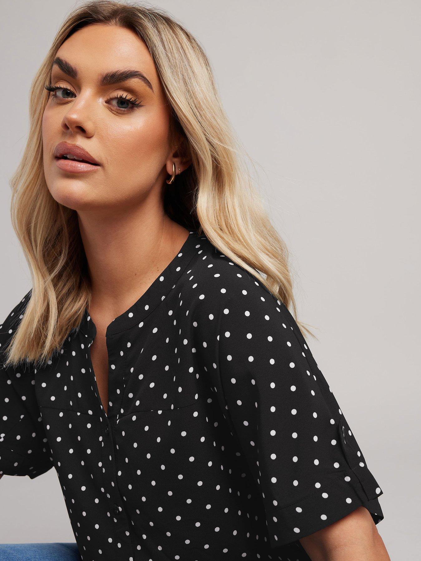 Image 4 of 4 of Yours Curve Button Yoke Detail Blouse - Black