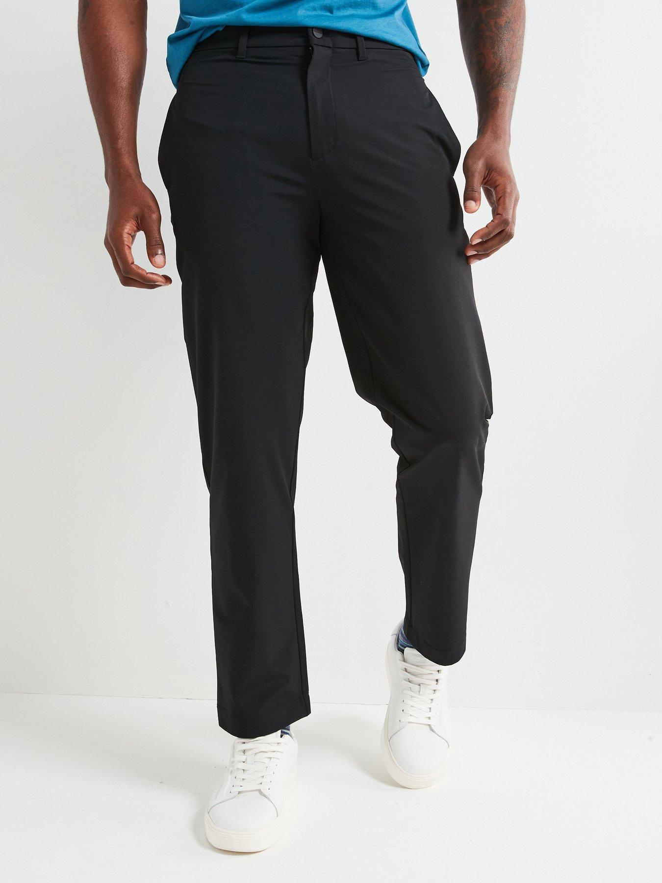 Image of Calvin Klein 4-Way Stretch Slim Tapered Casual Trousers - Black