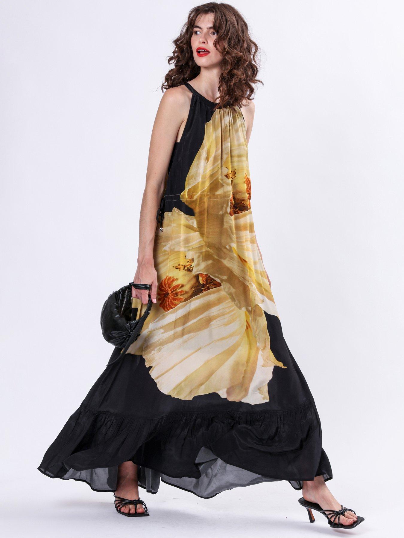 religion-halterneck-maxi-dress-yellow