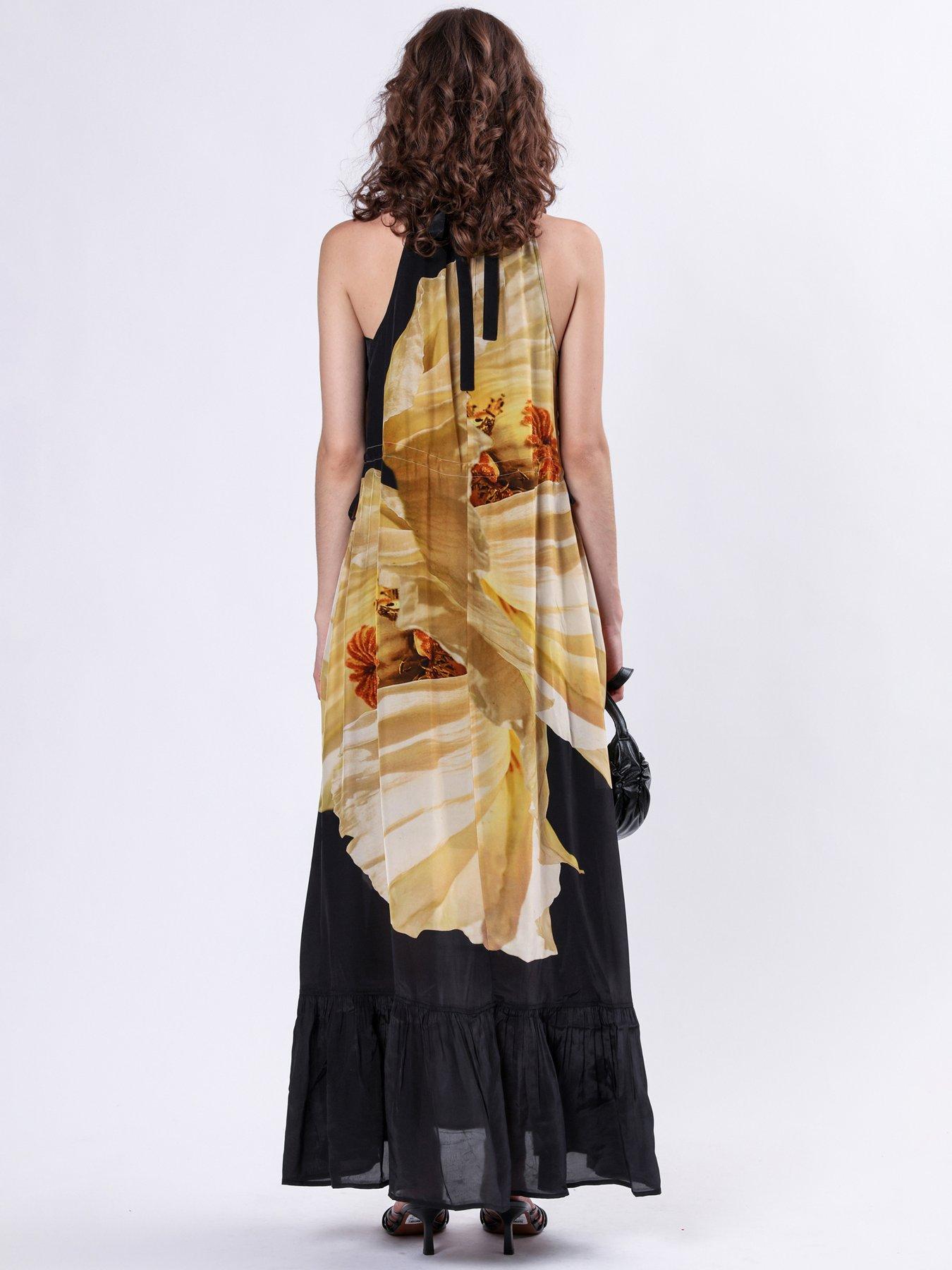 religion-halterneck-maxi-dress-yellowstillFront