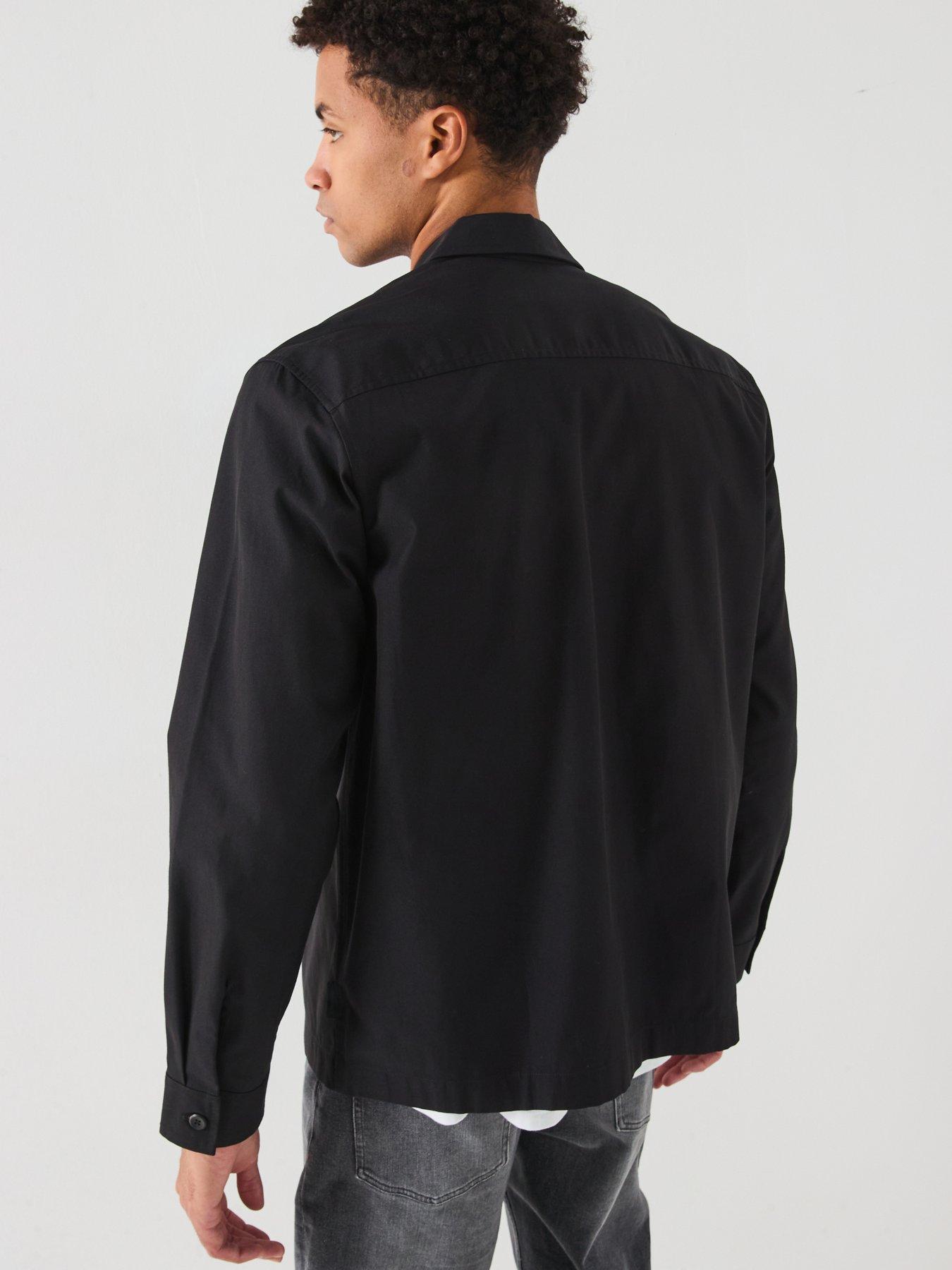Image 2 of 4 of Calvin Klein Cotton Blend Button Through Overshirt - Black