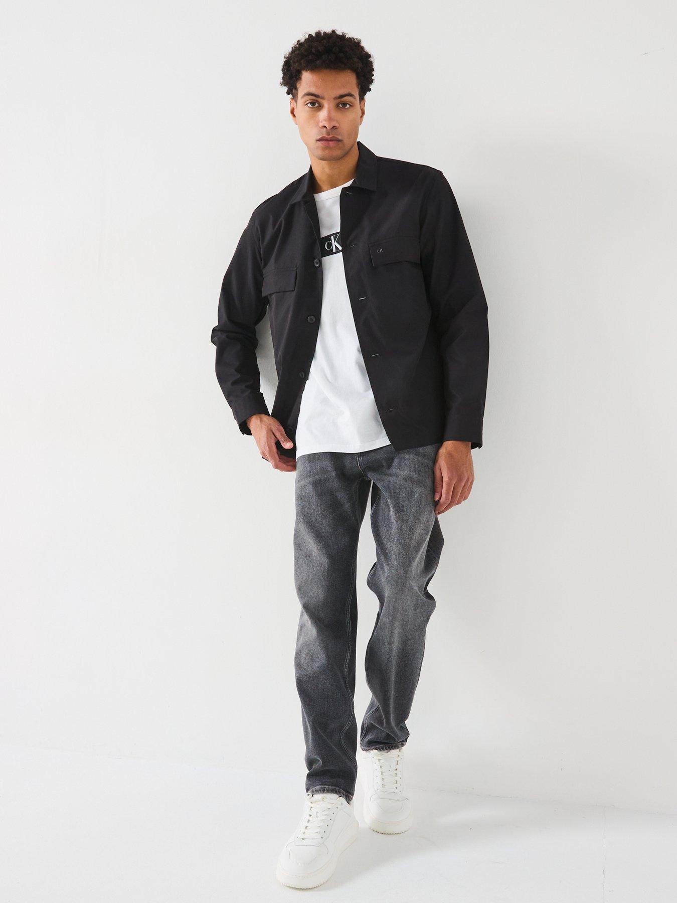 Image 3 of 4 of Calvin Klein Cotton Blend Button Through Overshirt - Black