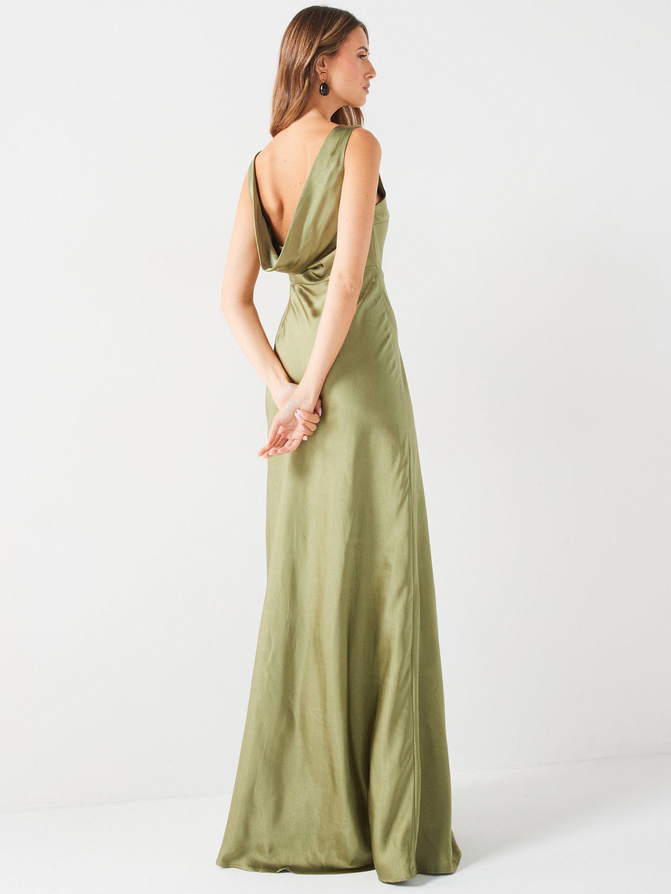 six-stories-cowl-back-satin-bridesmaid-dress-moss-greenstillFront