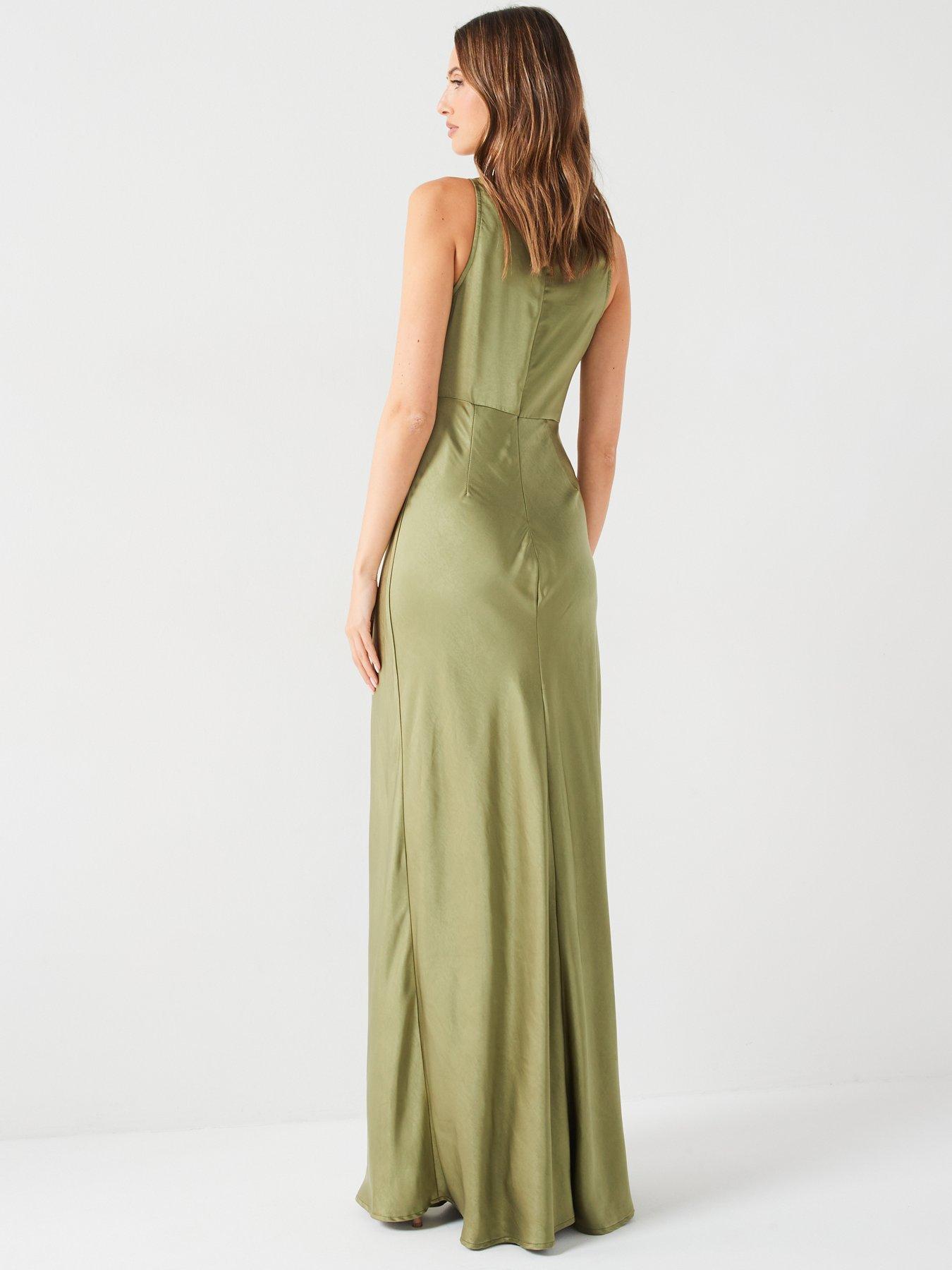 six-stories-cowl-front-satin-bridesmaid-dress-moss-greenstillFront