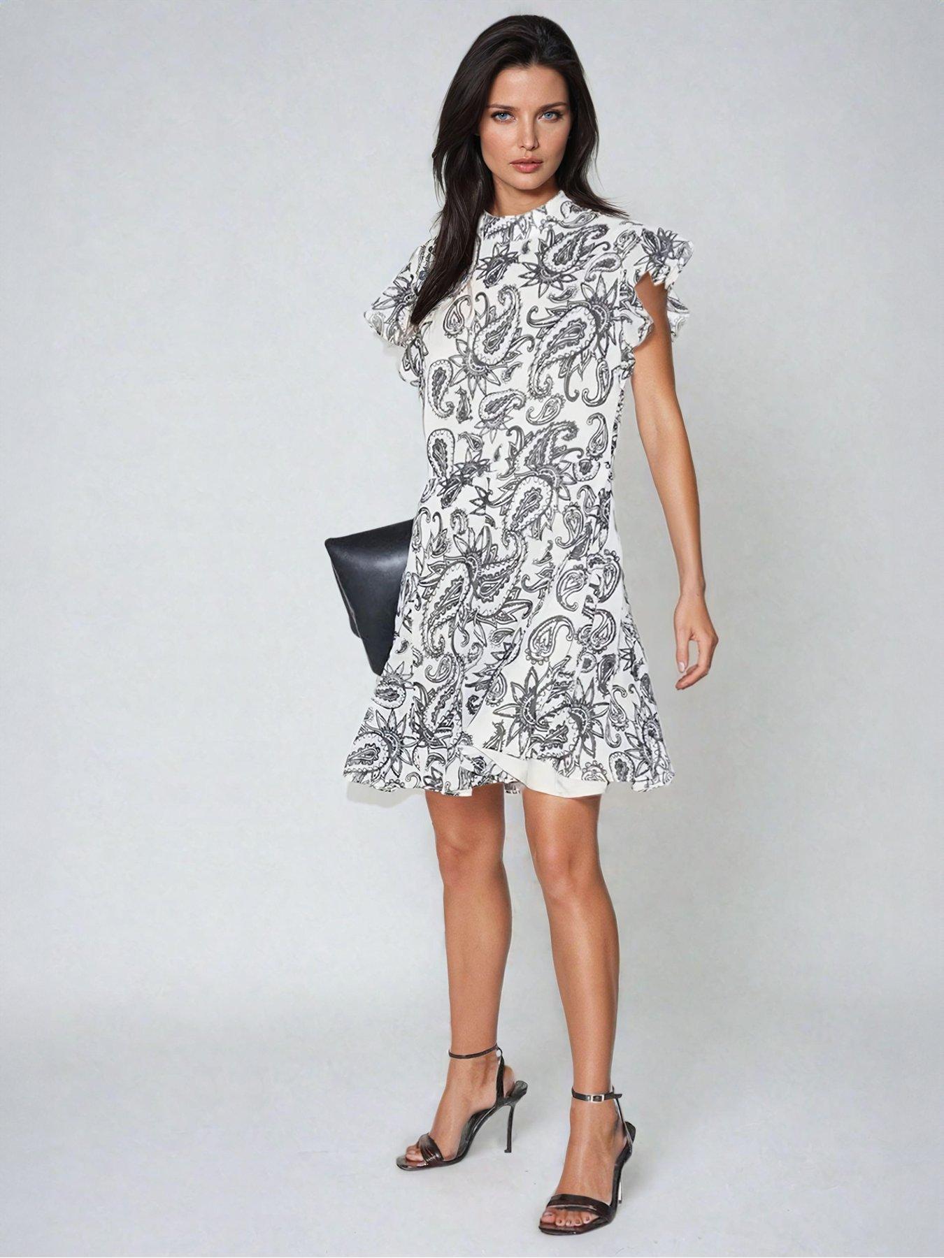 Image 4 of 5 of Religion High Neck Shift Dress - Multi