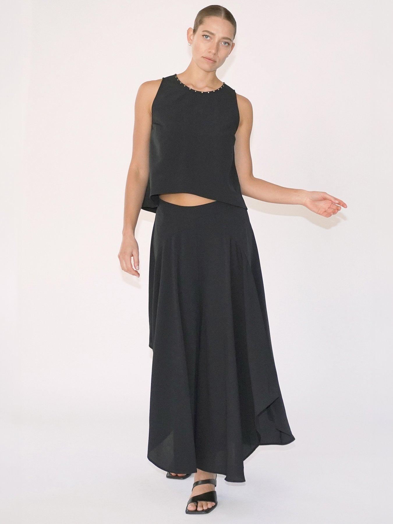 Religion Tanzanite Stud Trim Co-Ord Skirt And Top - Black