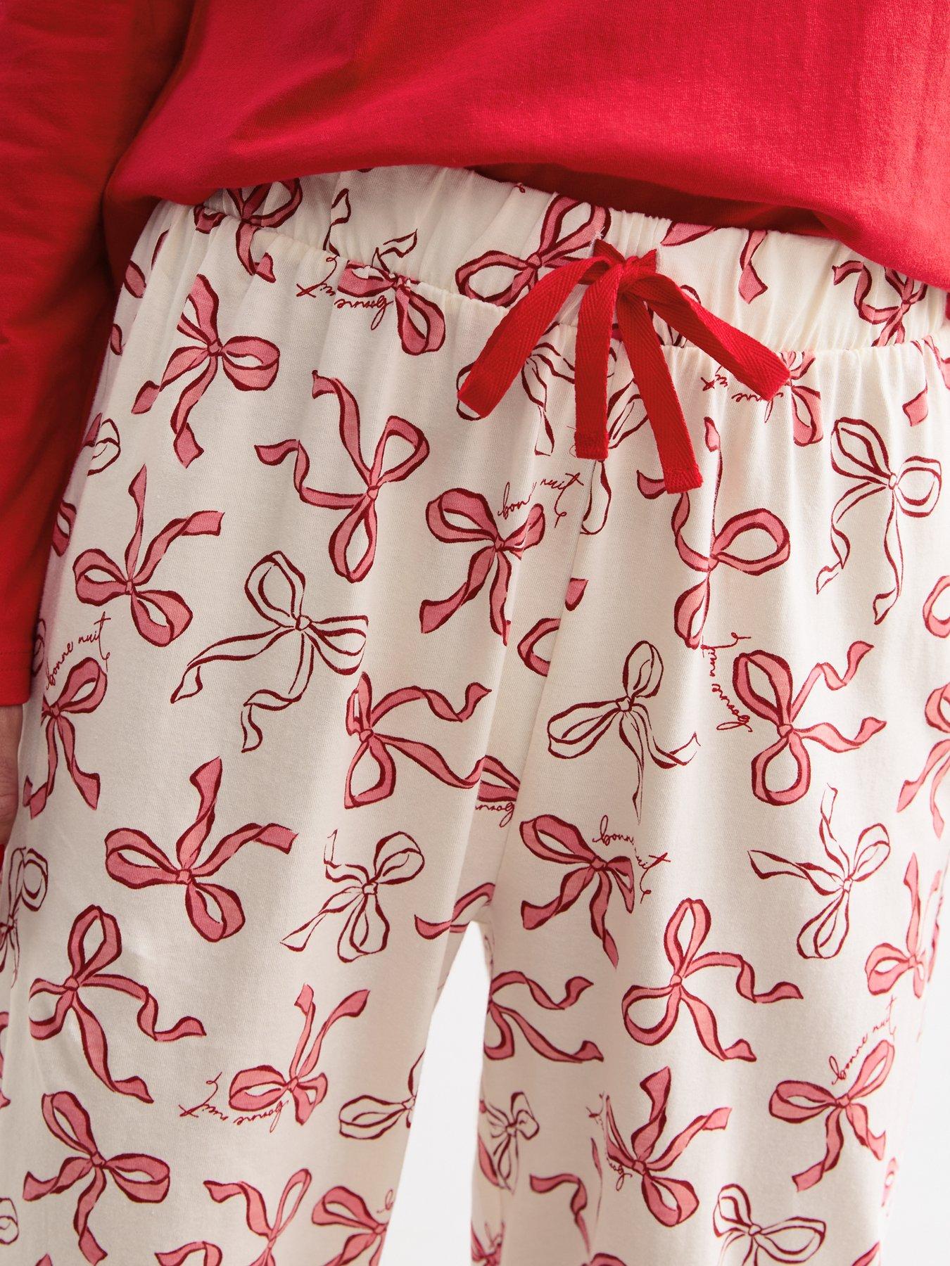 new-look-red-cotton-bonne-nuit-christmas-pyjama-setdetail