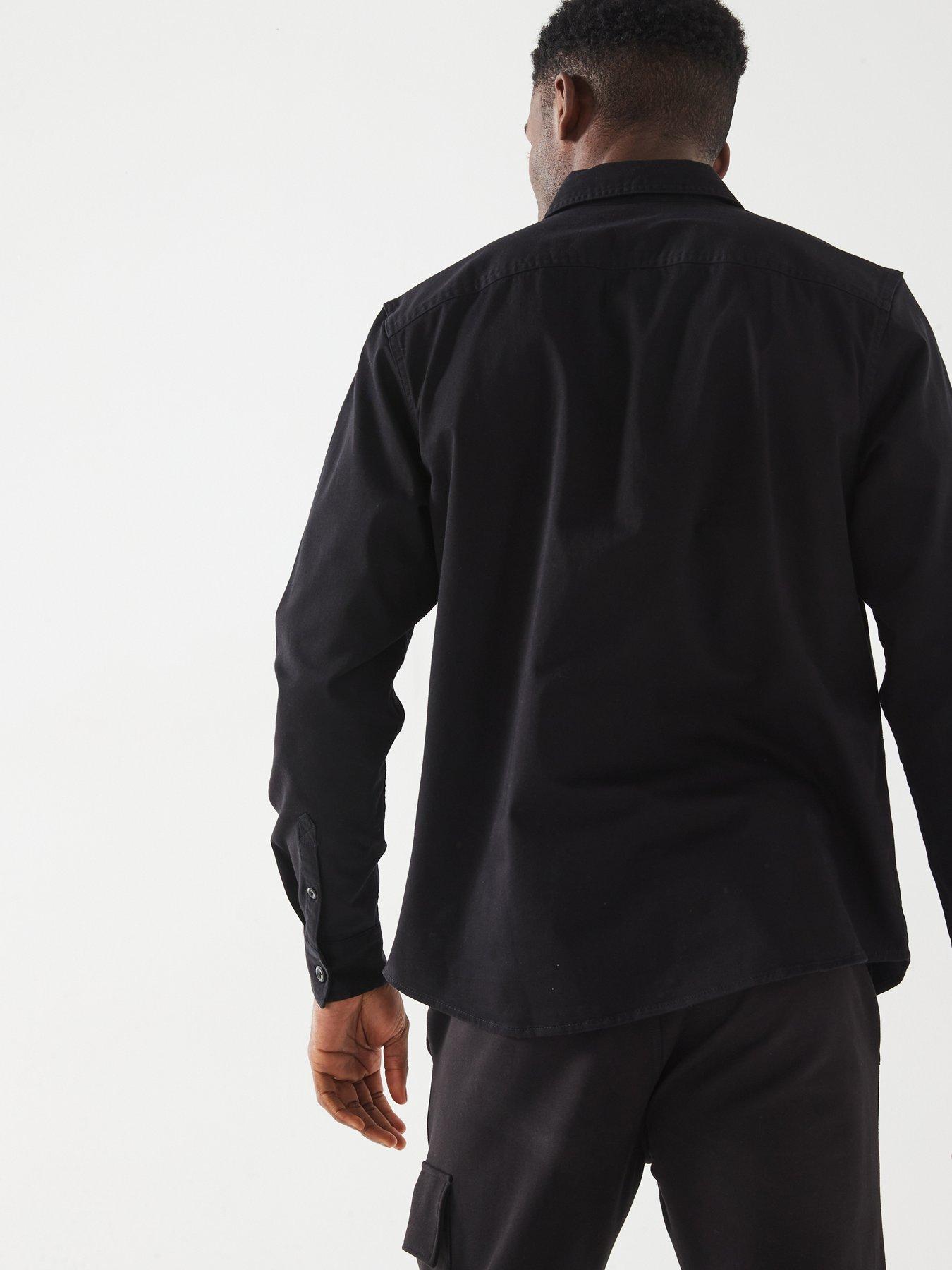 calvin-klein-jeans-woven-logo-overshirt-blackstillFront