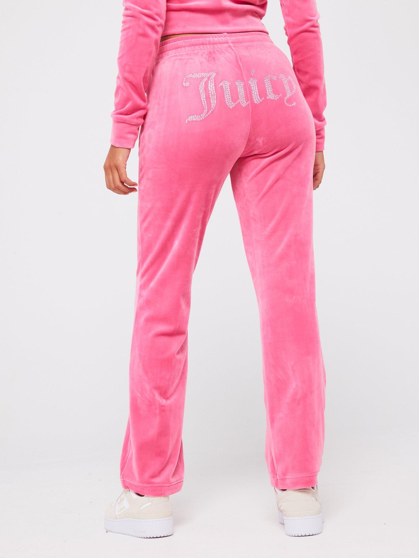 Juicy Couture Tina Diamante Logo Velour Track Pants Pink Very