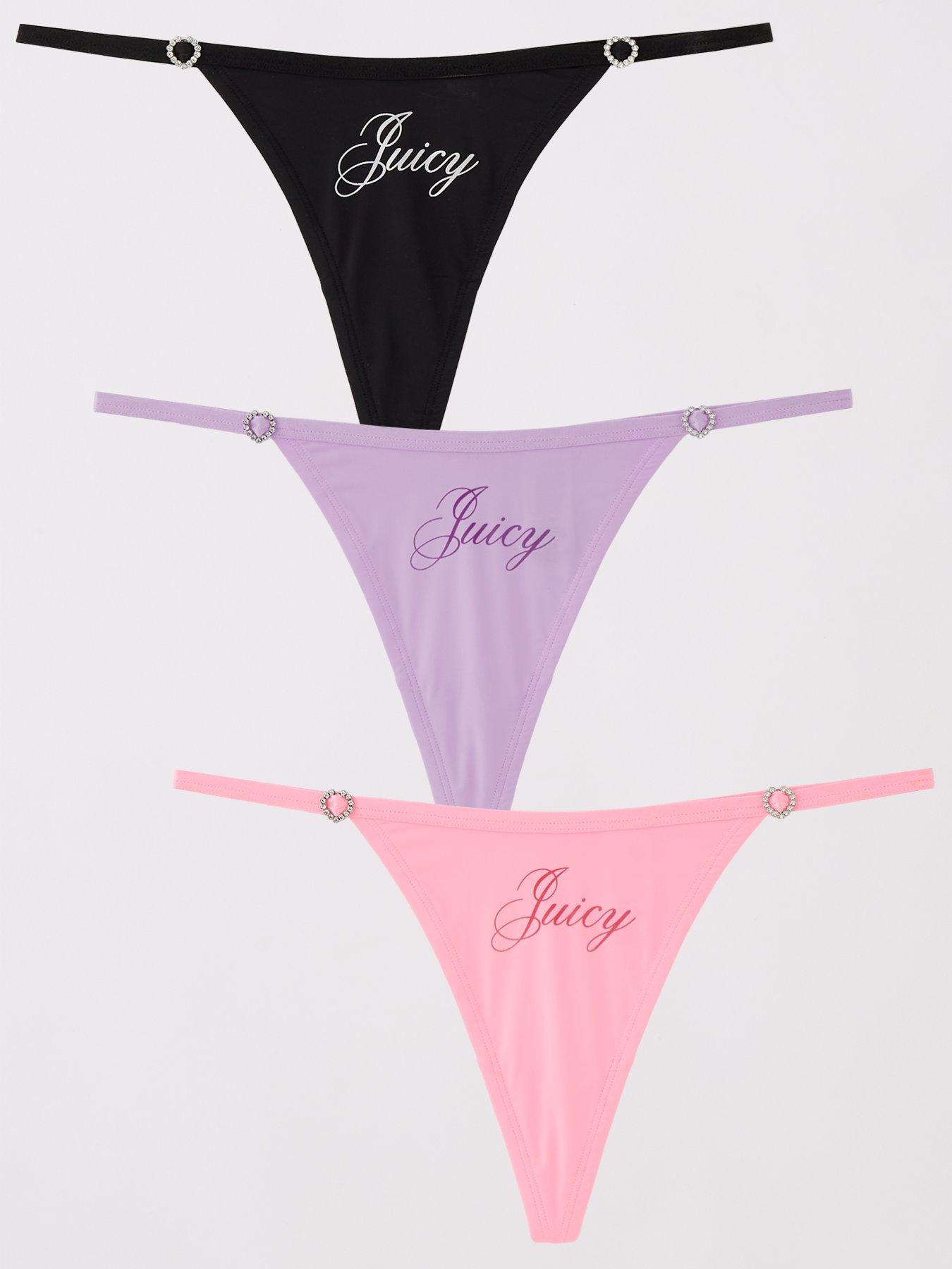 juicy-couture-3-pack-microfibre-thong-blackpinklilac