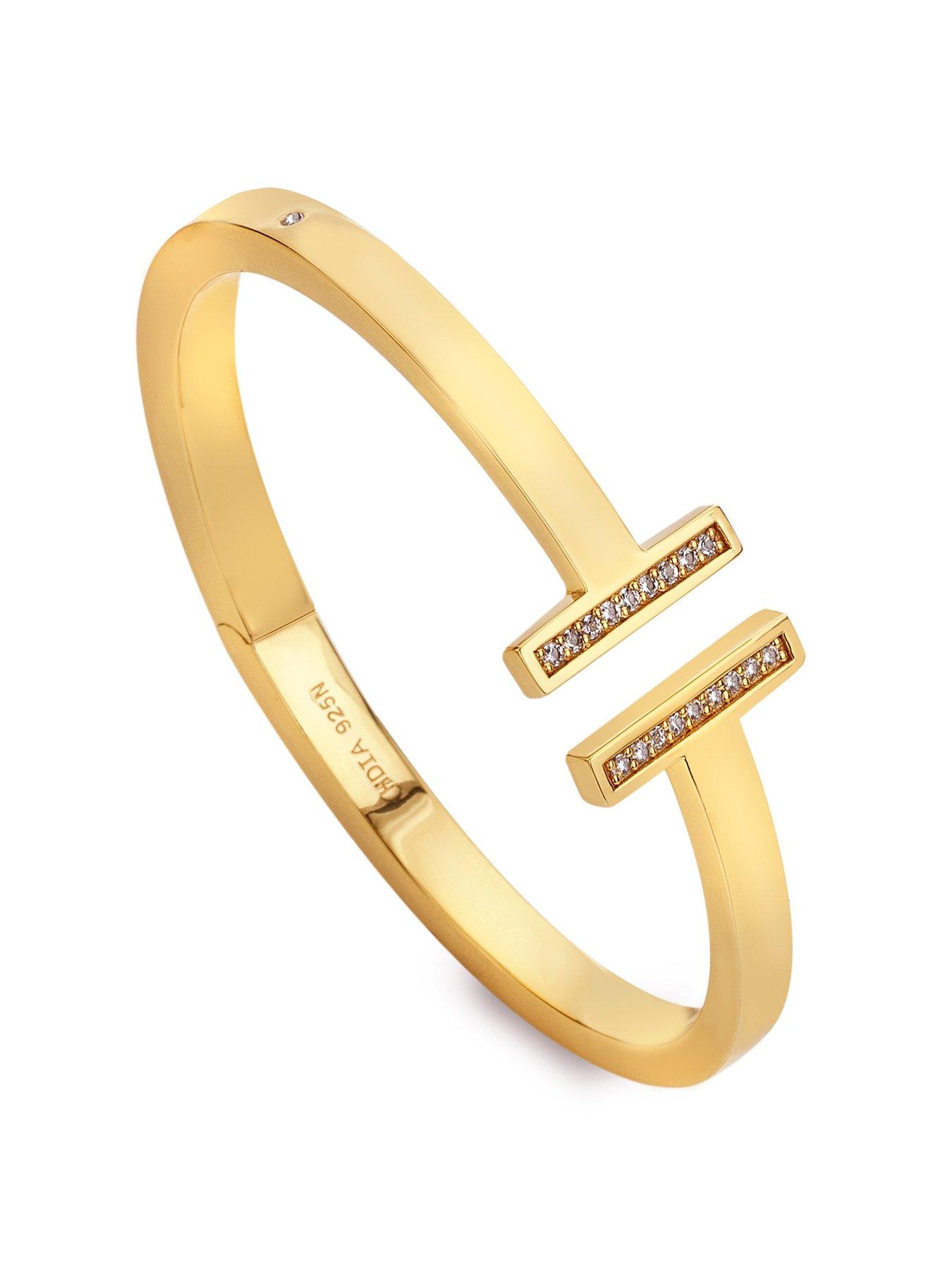Hot Diamonds HD X TG T-Bar Bangle - Gold Plated