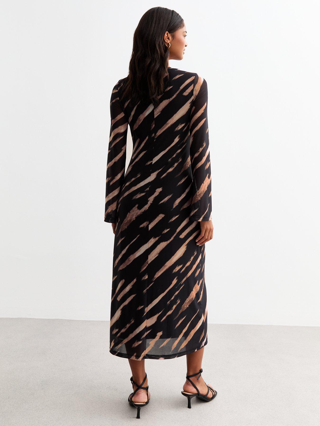 new-look-printed-mesh-long-sleeve-midi-dress-blackstillFront