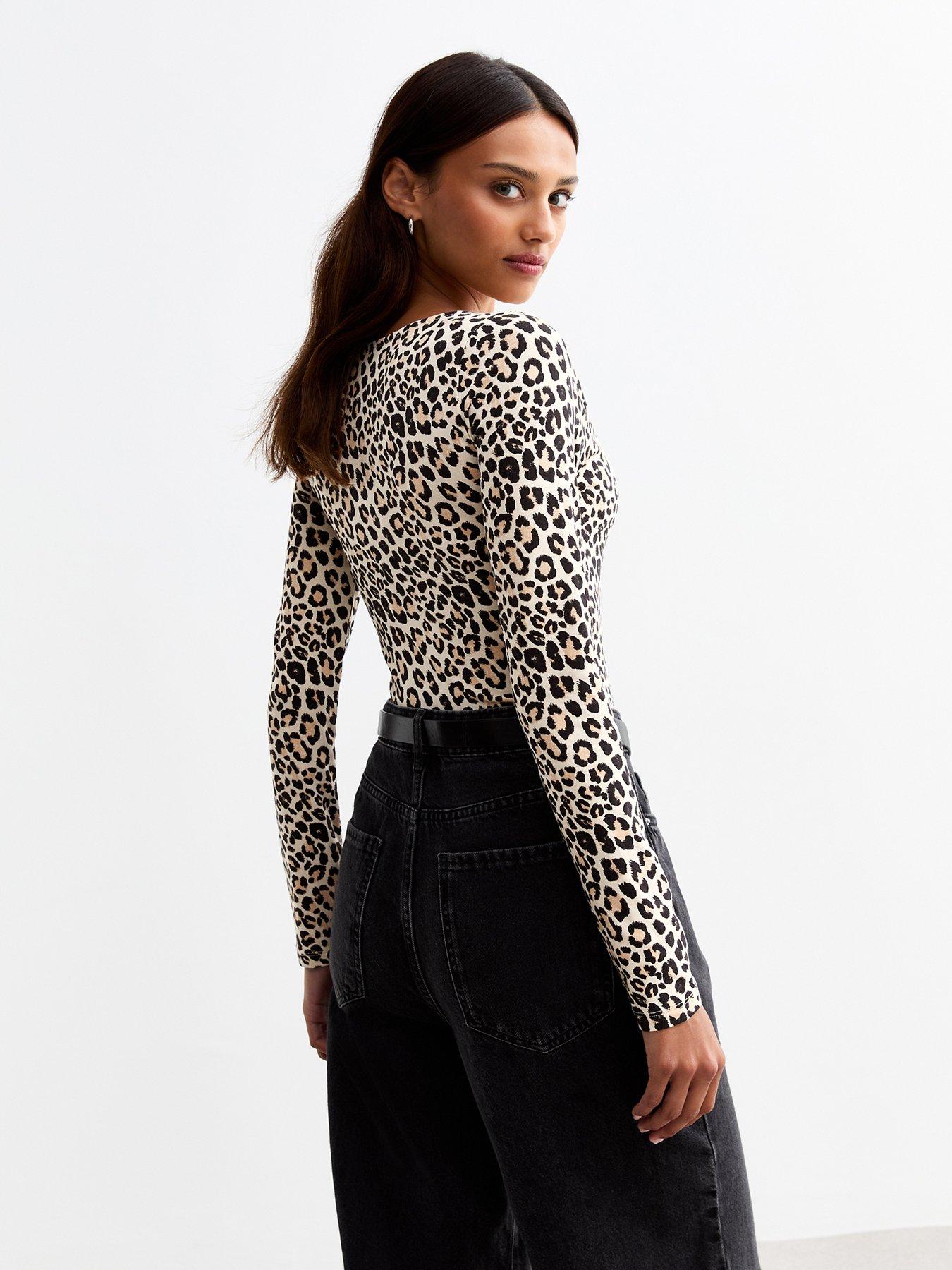 new-look-brown-leopard-print-v-neck-bodysuitstillFront