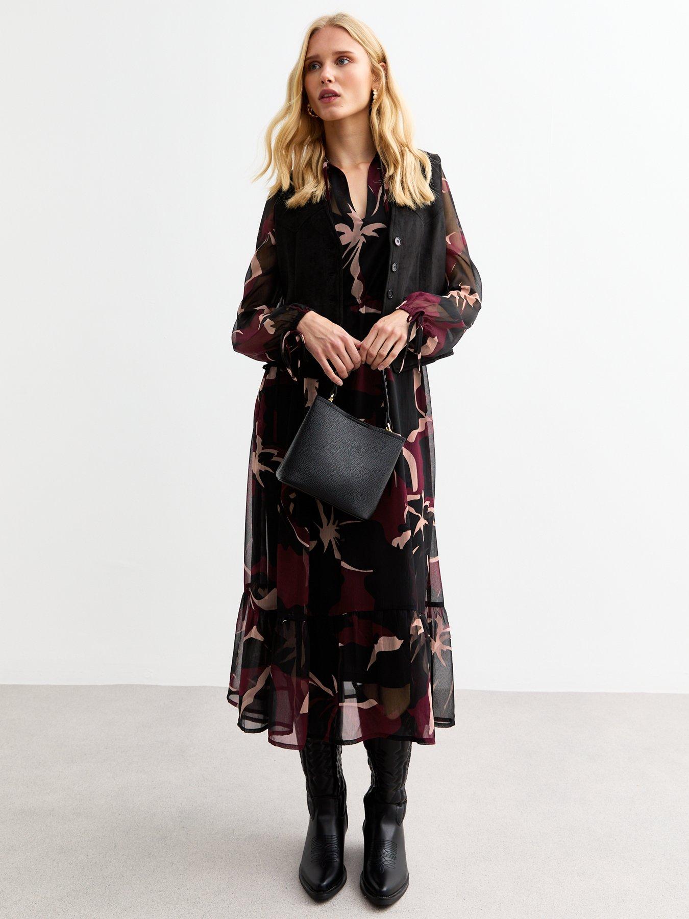 new-look-red-floral-print-chiffon-midi-dress