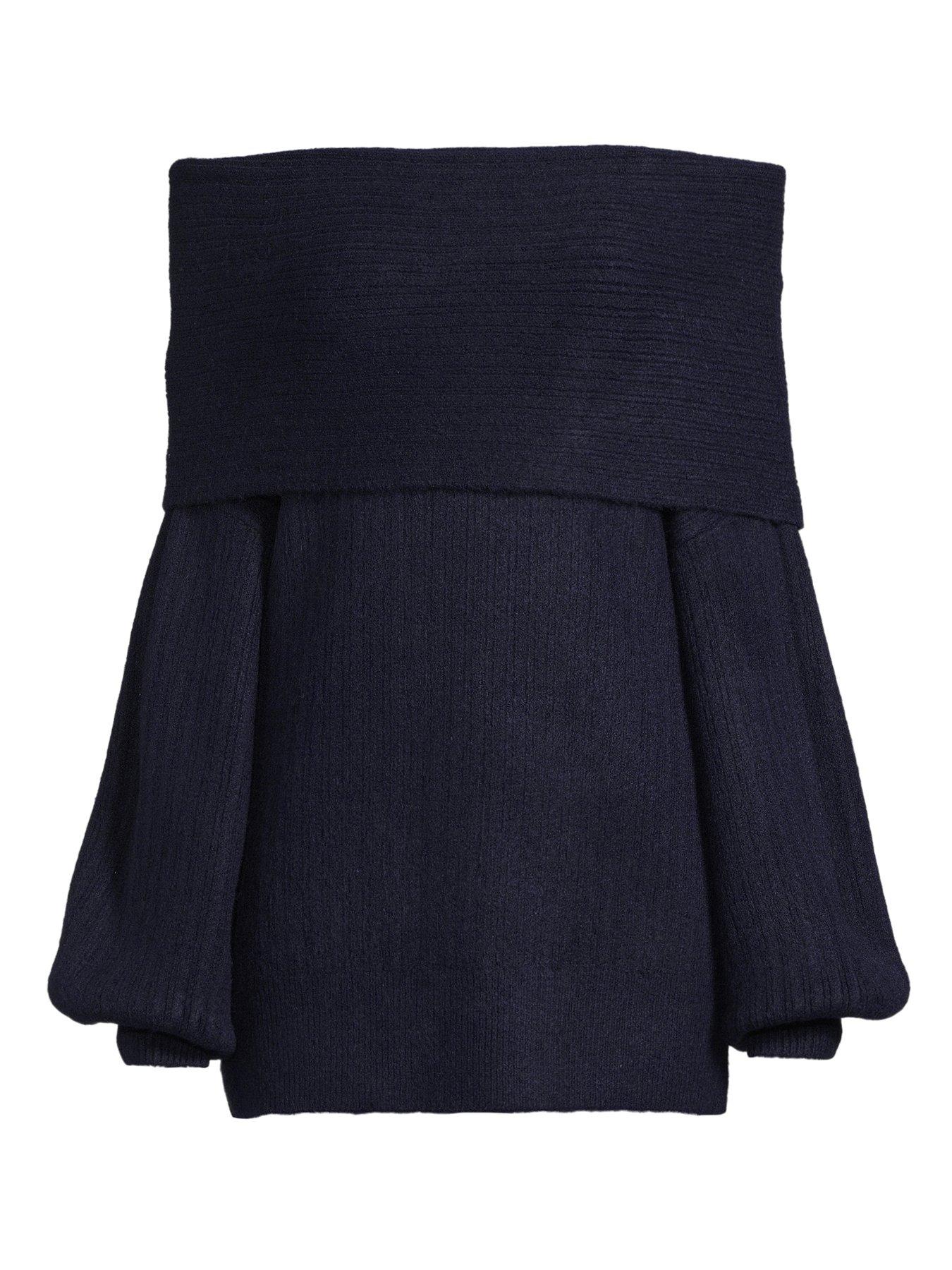 michelle-keegan-chunky-off-the-shoulder-knitted-topnbsp--navyoutfit