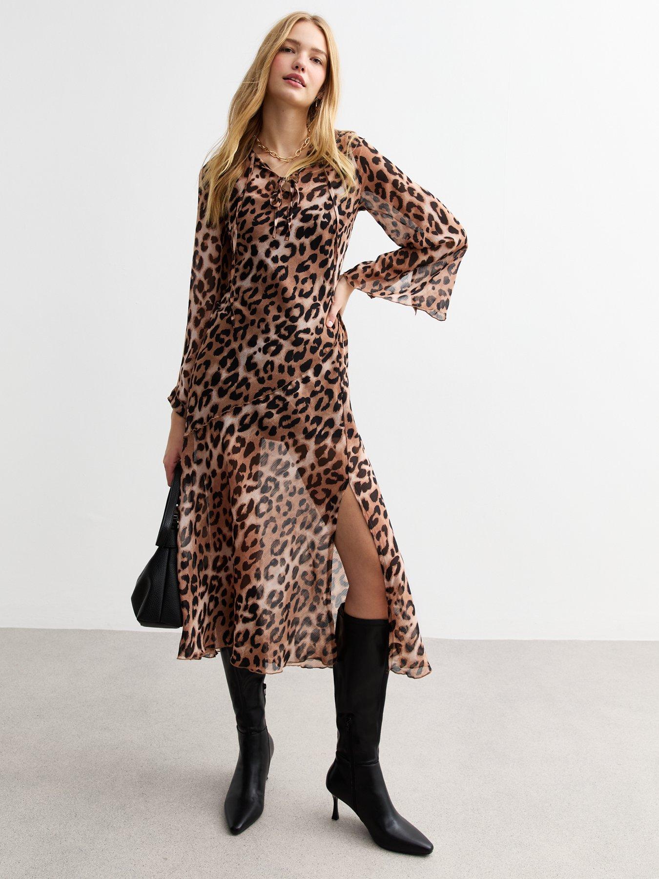 new-look-leopard-print-chiffon-midi-dress-brown