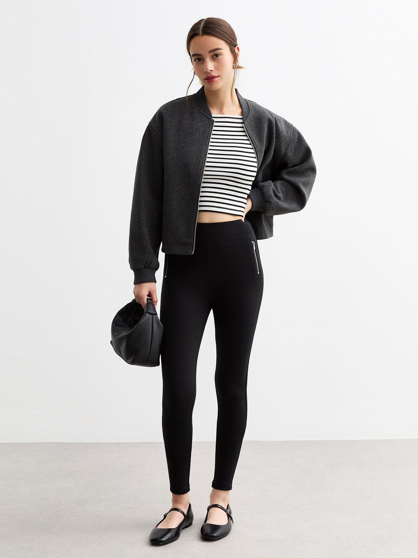 new-look-black-high-waisted-zip-leggings