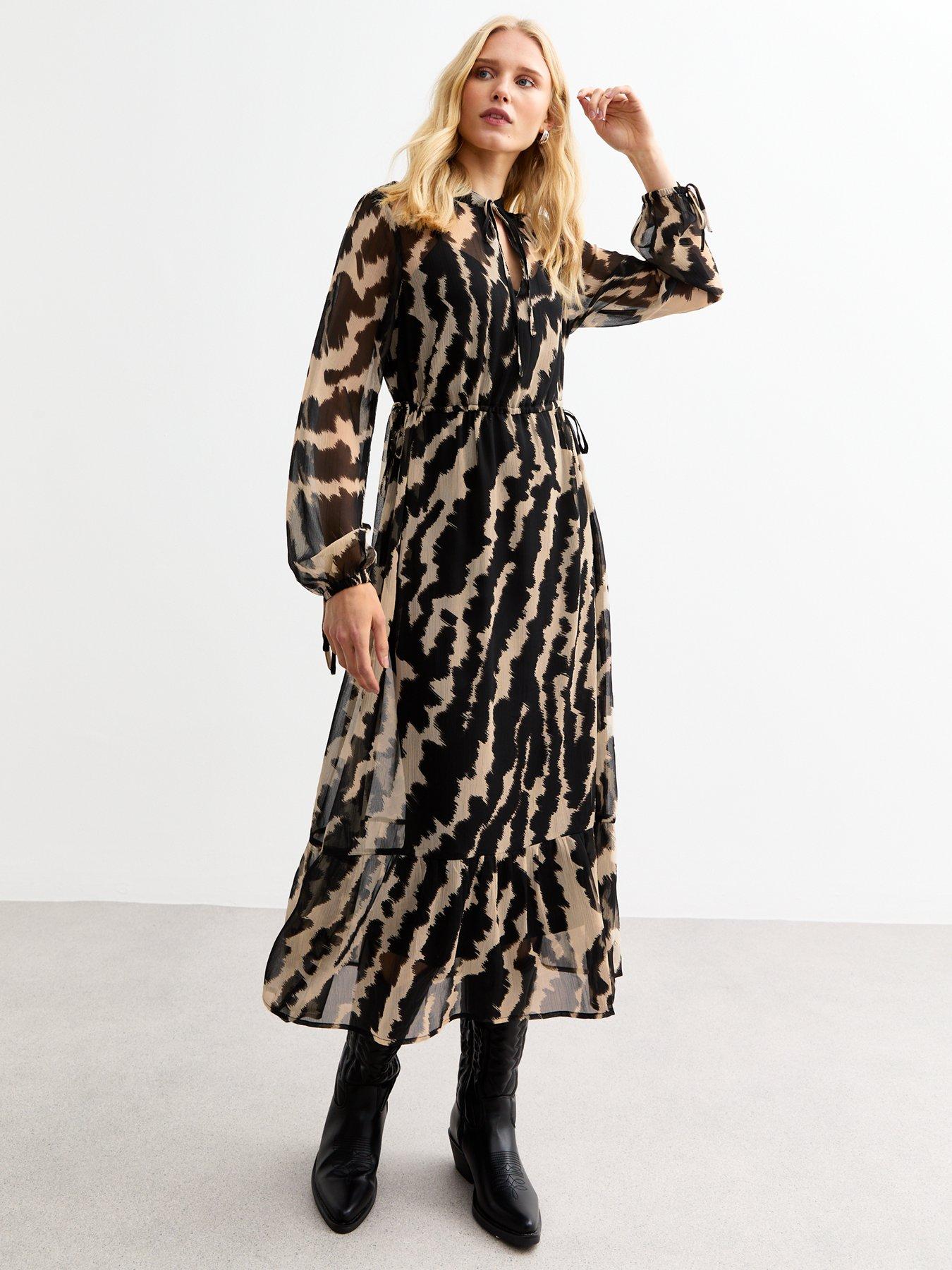 new-look-off-white-zebra-chiffon-midi-dress-printback