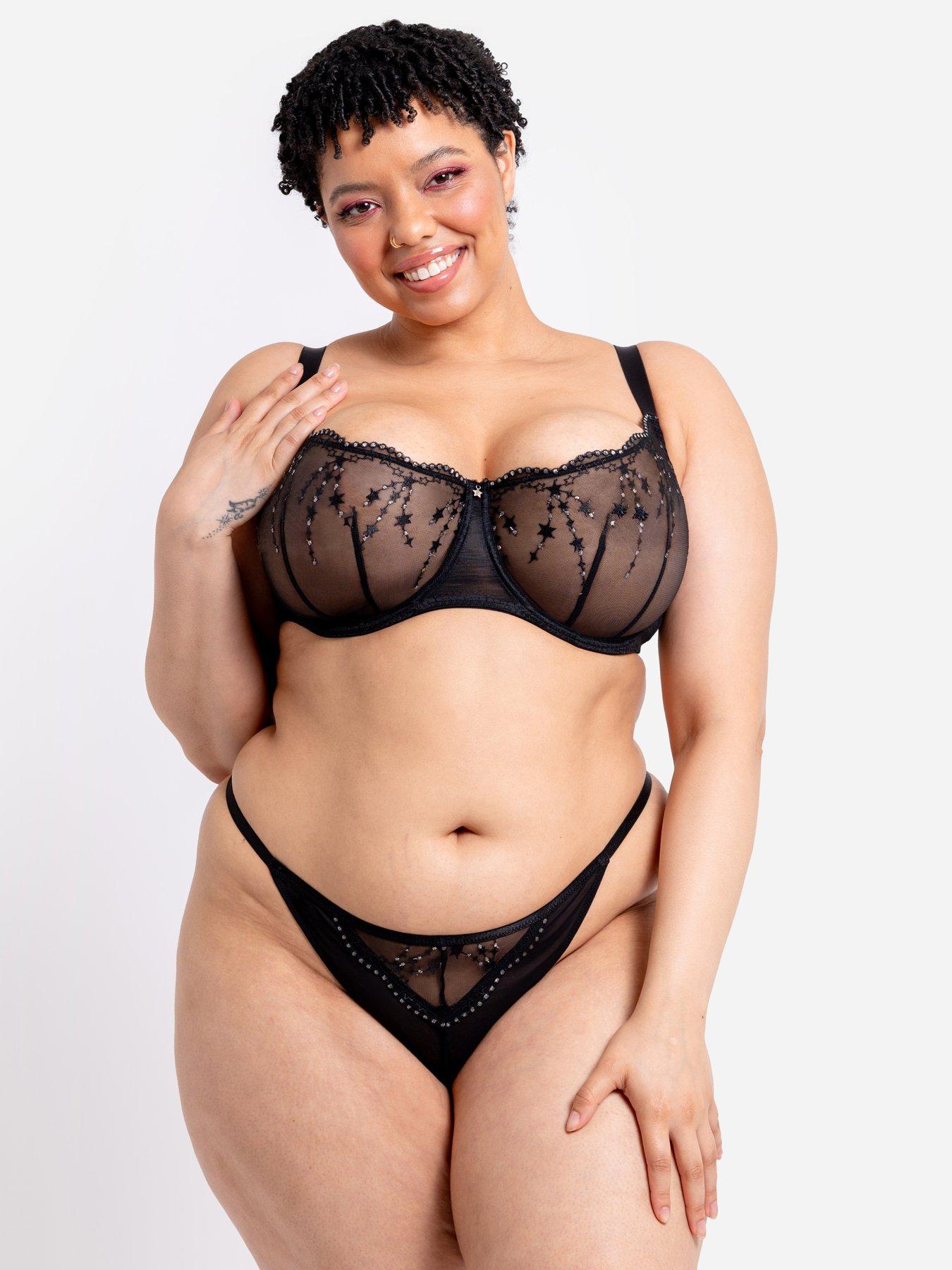 Curvy Kate Curvy Kate Stardust Non-padded Underwired Balcony Bra - Black Sparkle
