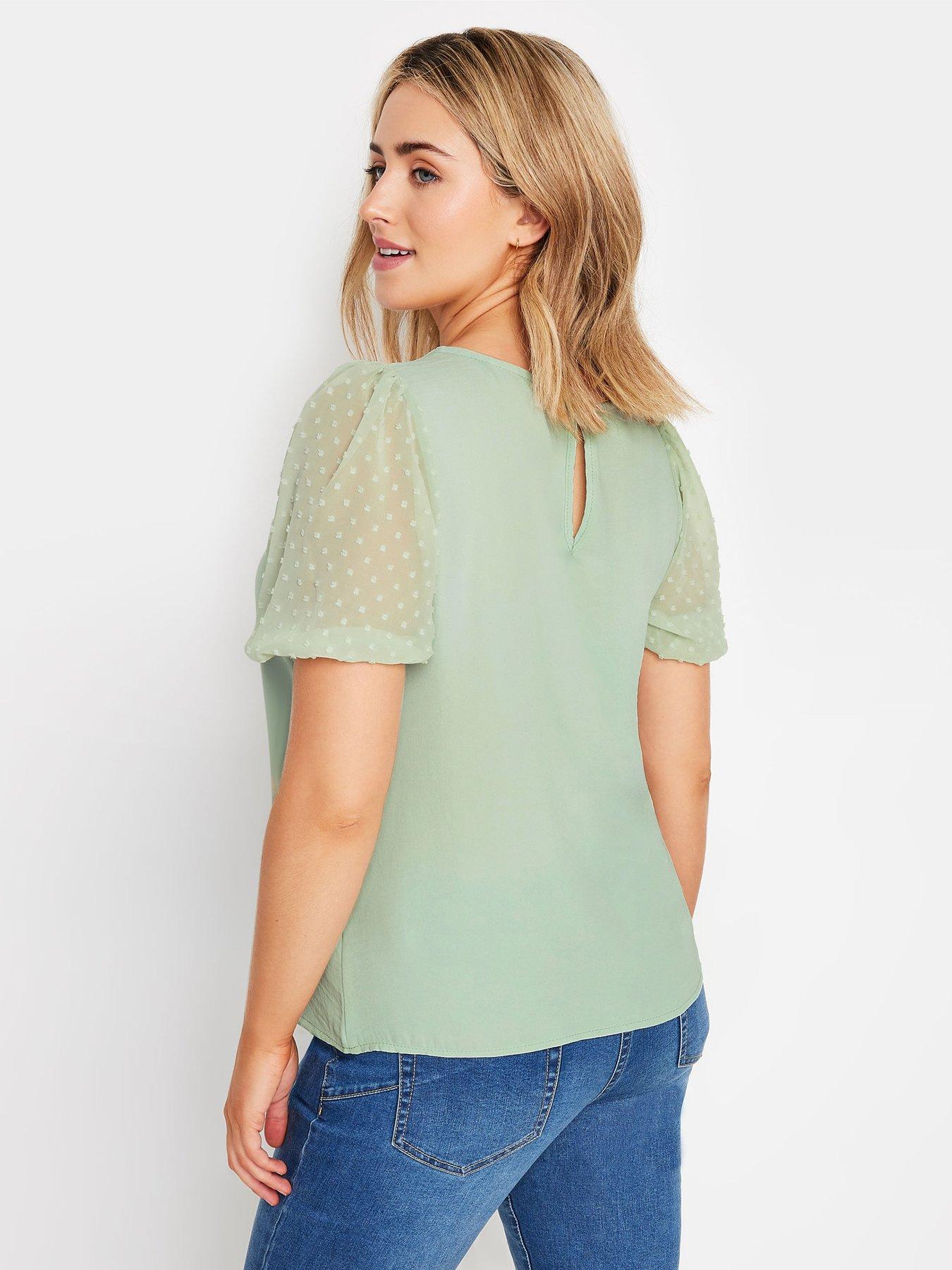 mco-dobby-sleeve-blouse-greenstillFront