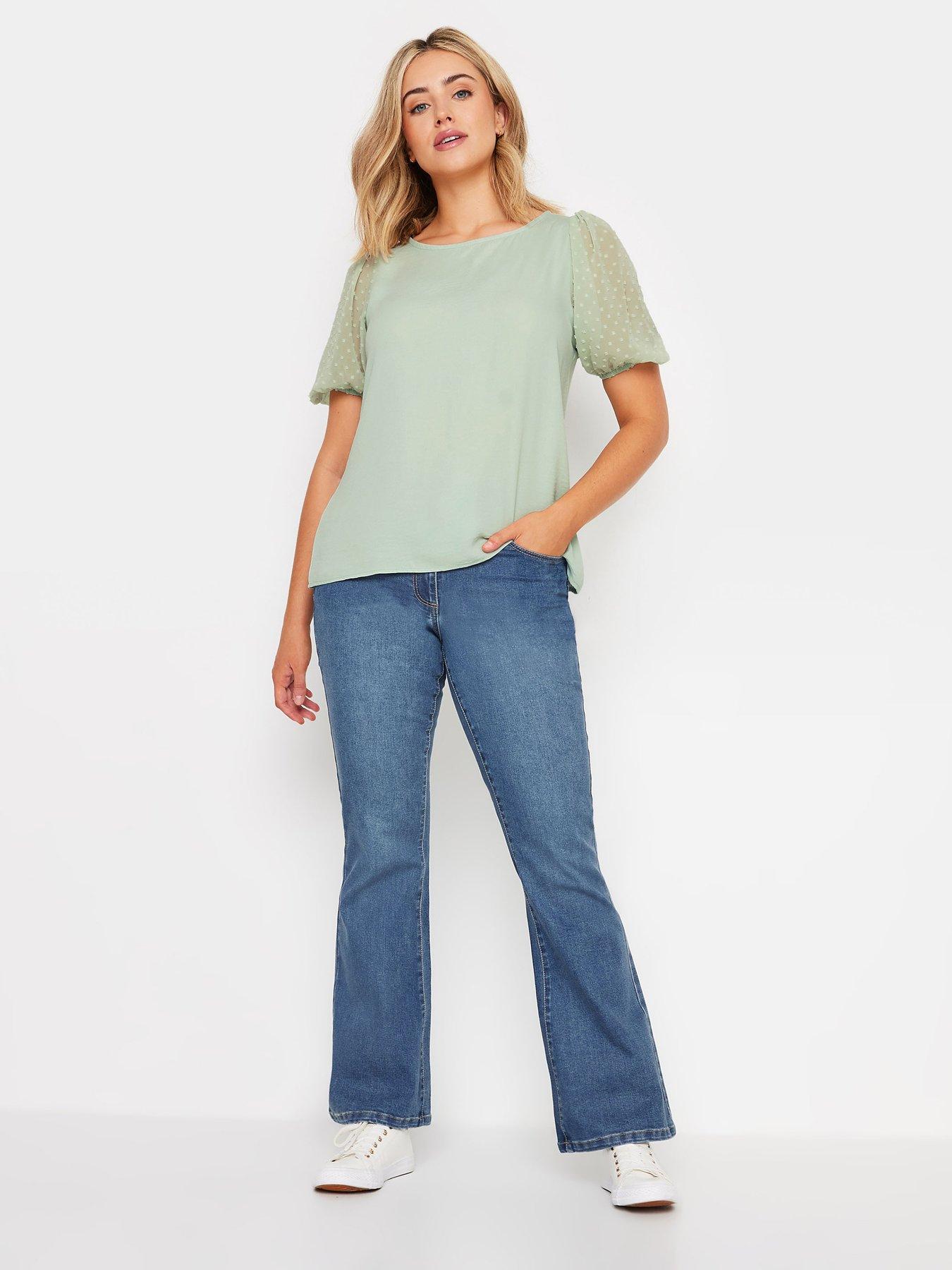 mco-dobby-sleeve-blouse-greenback