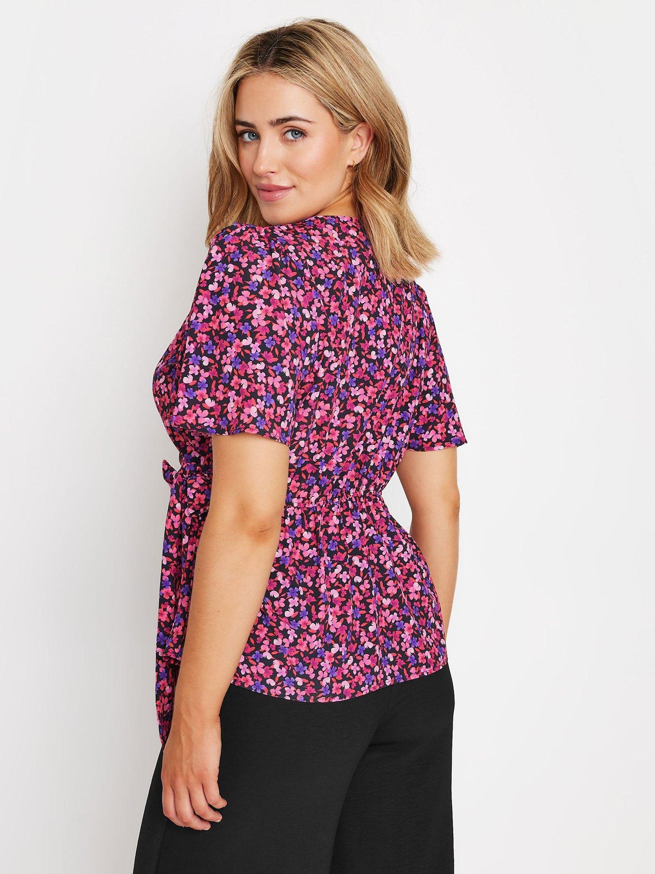 mco-ditsy-wrap-tie-blouse-pinkstillFront