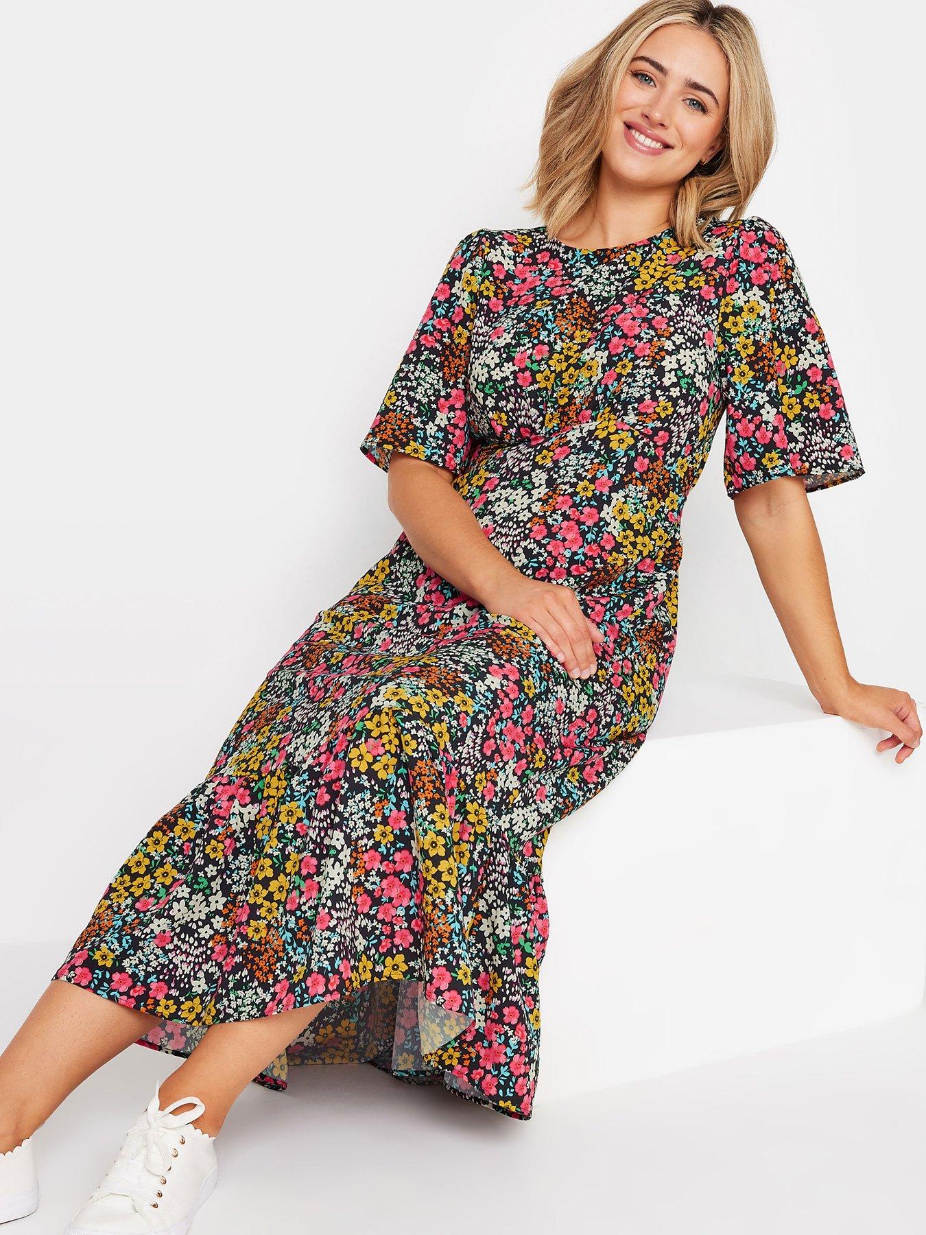 mco-floral-flutter-sleeve-dress-black