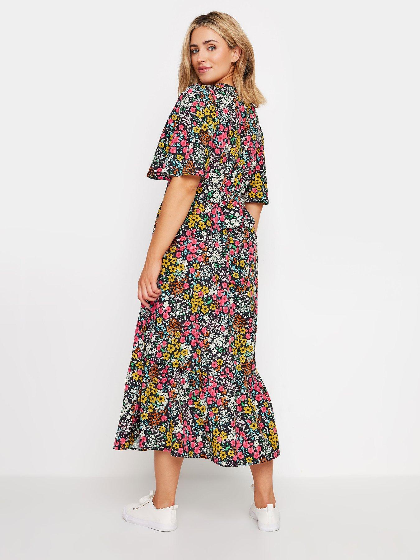 mco-floral-flutter-sleeve-dress-blackstillFront