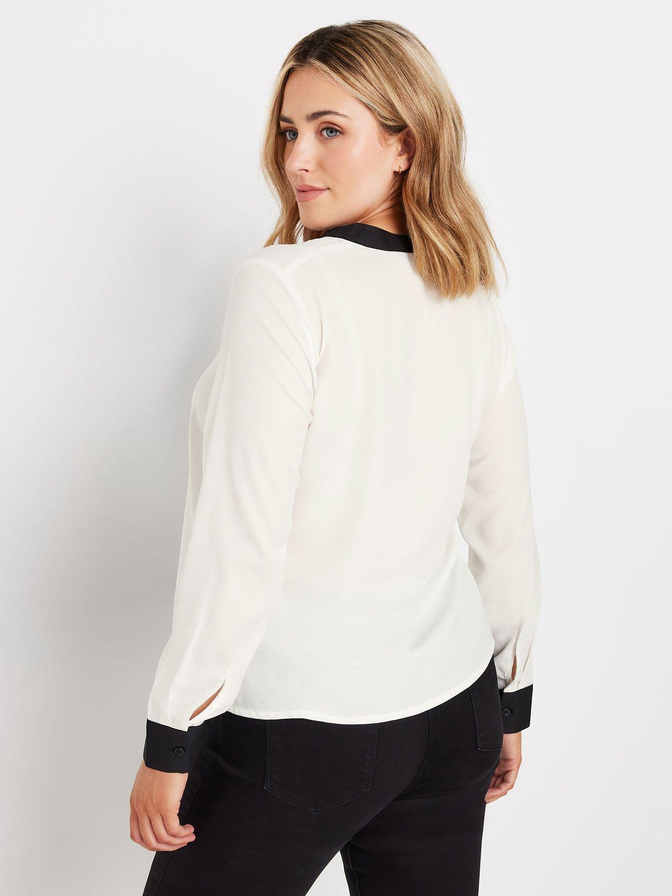 mco-long-sleeve-tipping-detailed-blouse-blackwhitestillFront