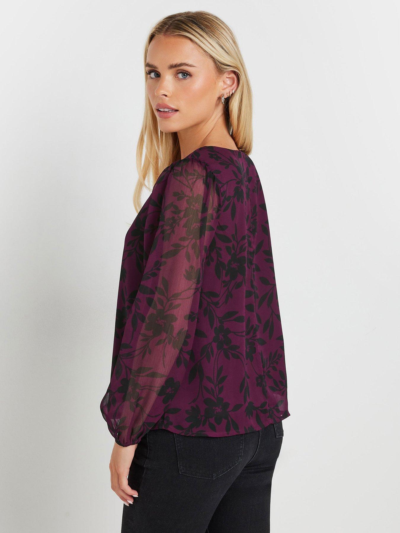 mco-petite-floral-stencil-print-long-sleeve-blousestillFront