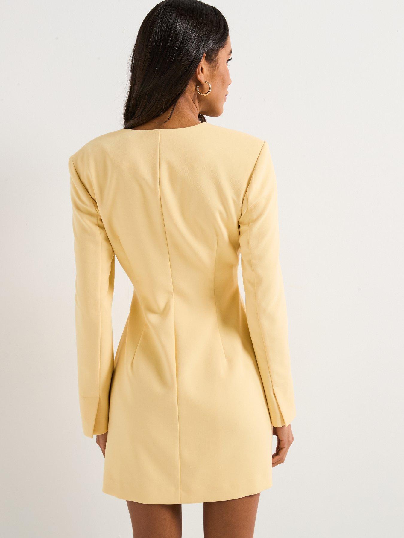 v-by-very-tailored-mini-dress-yellowstillFront