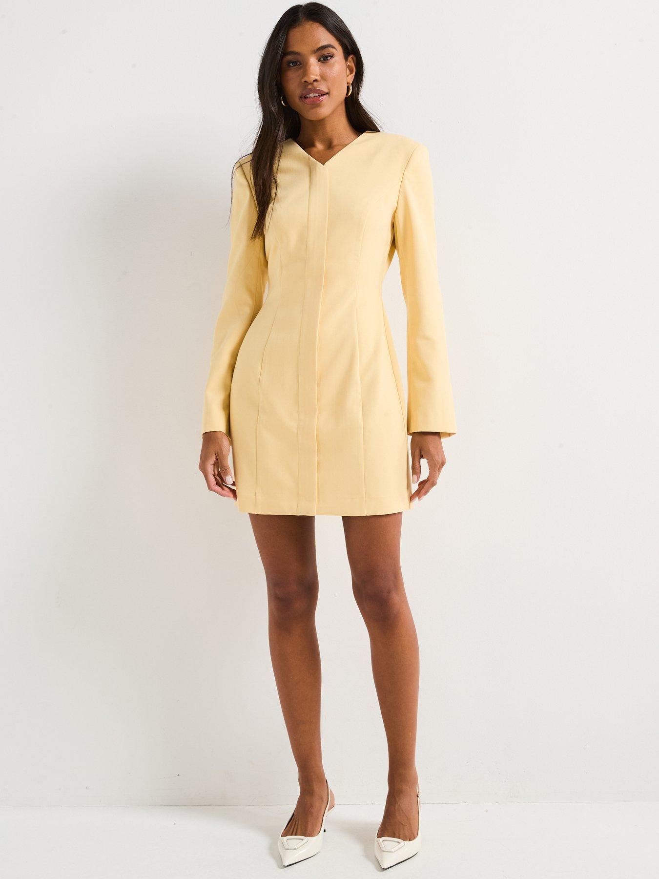 v-by-very-tailored-mini-dress-yellowback