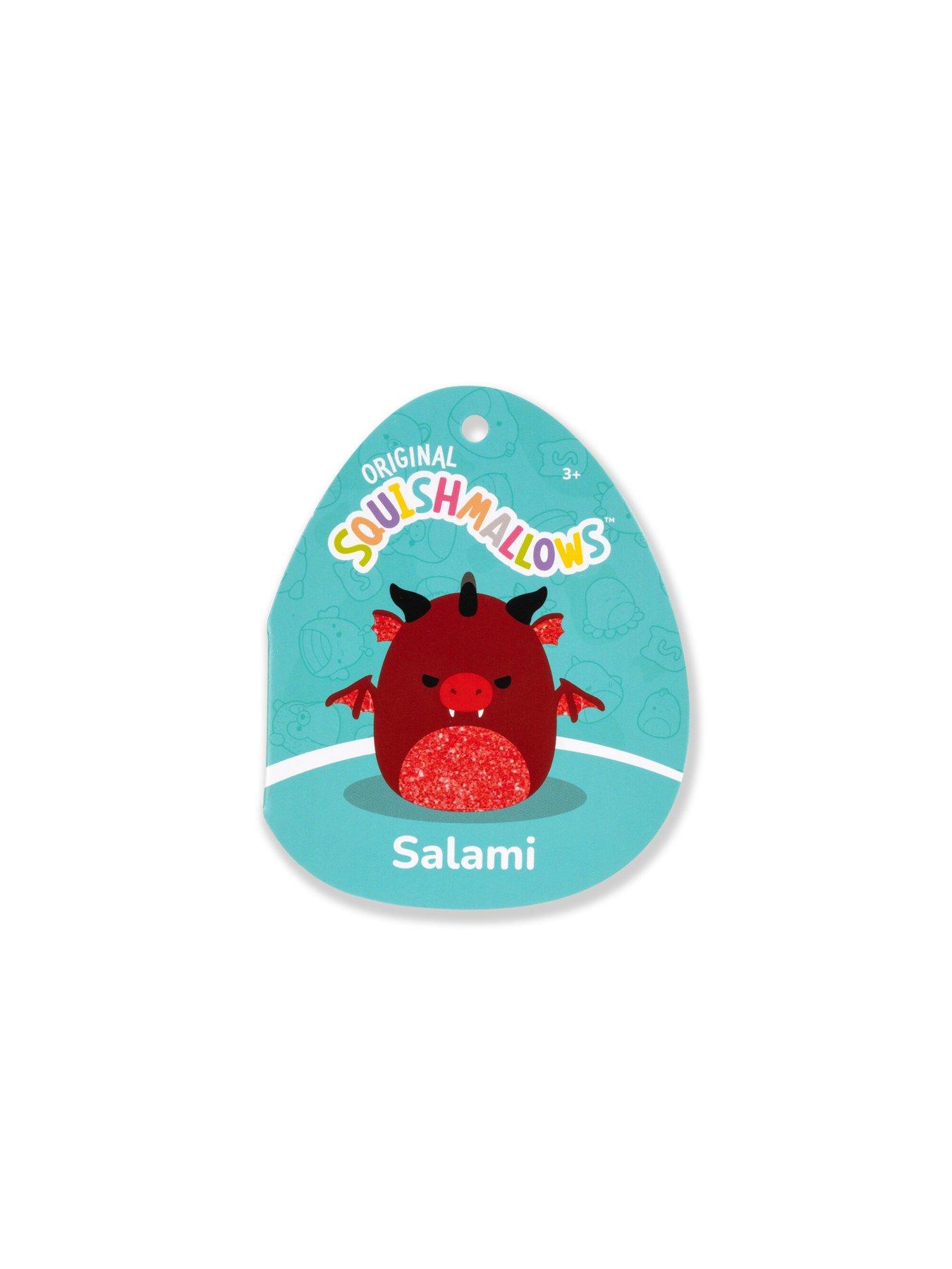 Image 6 of 8 of Squishmallows 7.5-Inch&nbsp;Little Plush - Salami the&nbsp;Red Dragon (with&nbsp;Angry Eyes and Sparkle Belly)