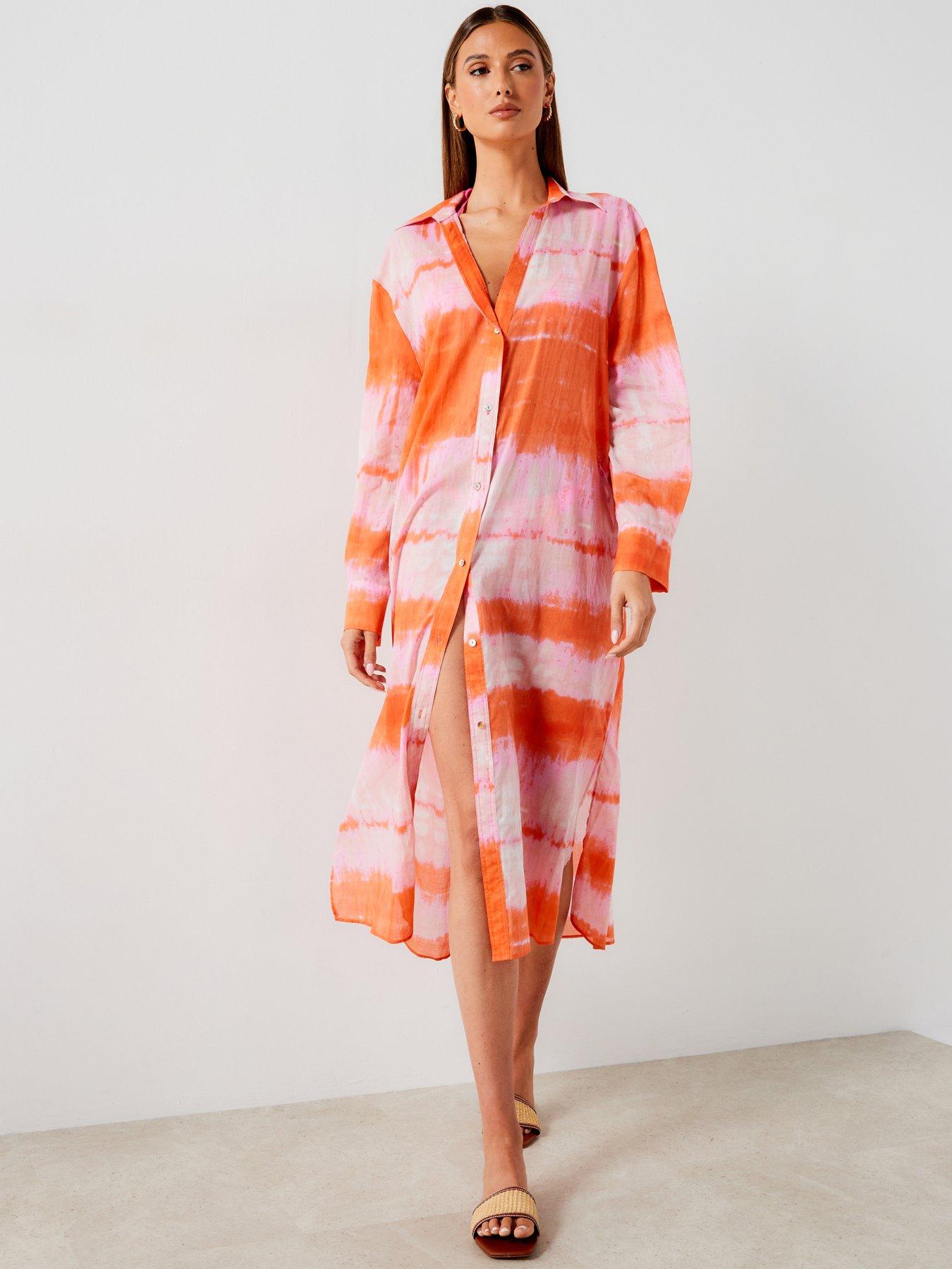 mango-tie-dye-longline-shirt-dress-cover-up-orangefront