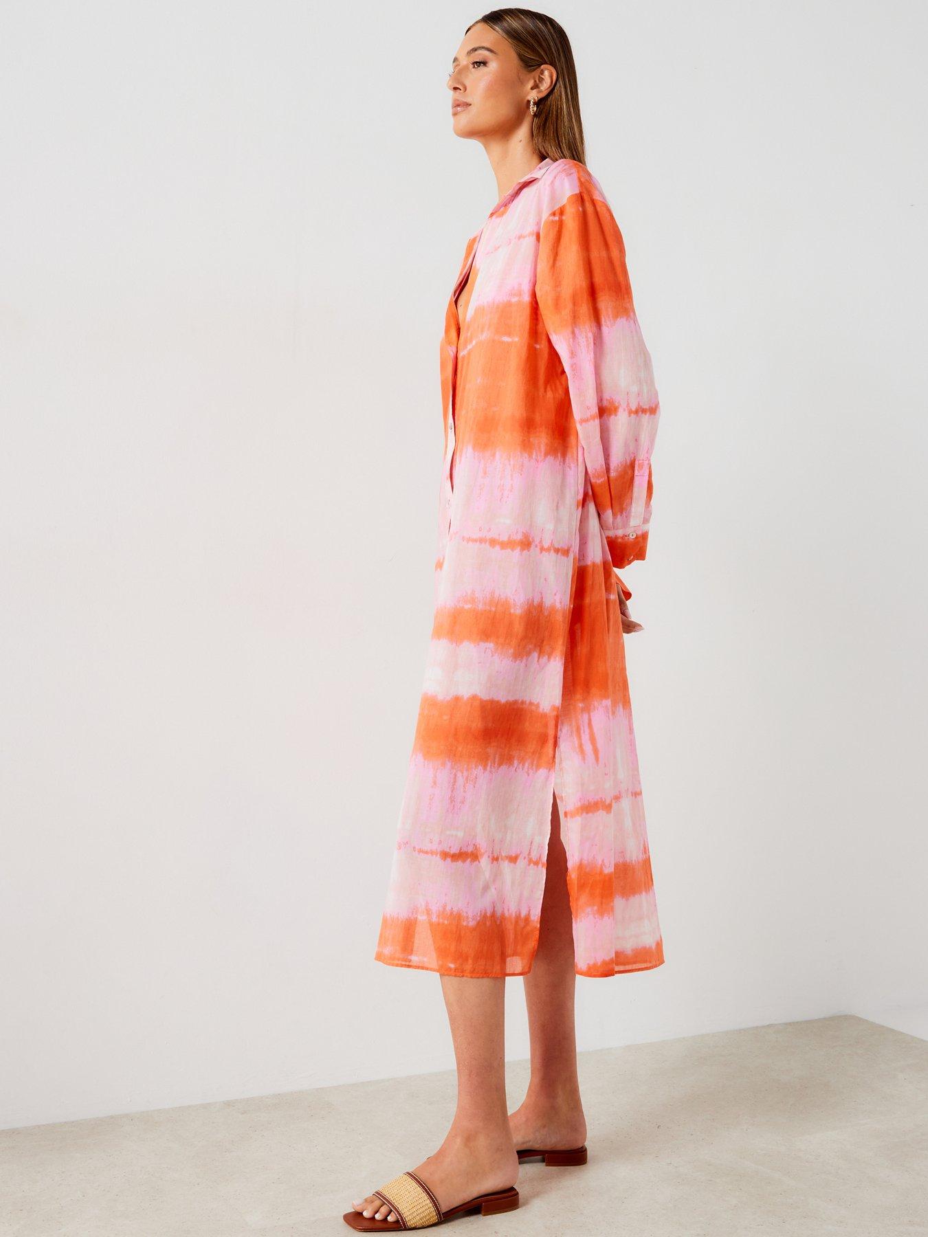 mango-tie-dye-longline-shirt-dress-cover-up-orangeoutfit