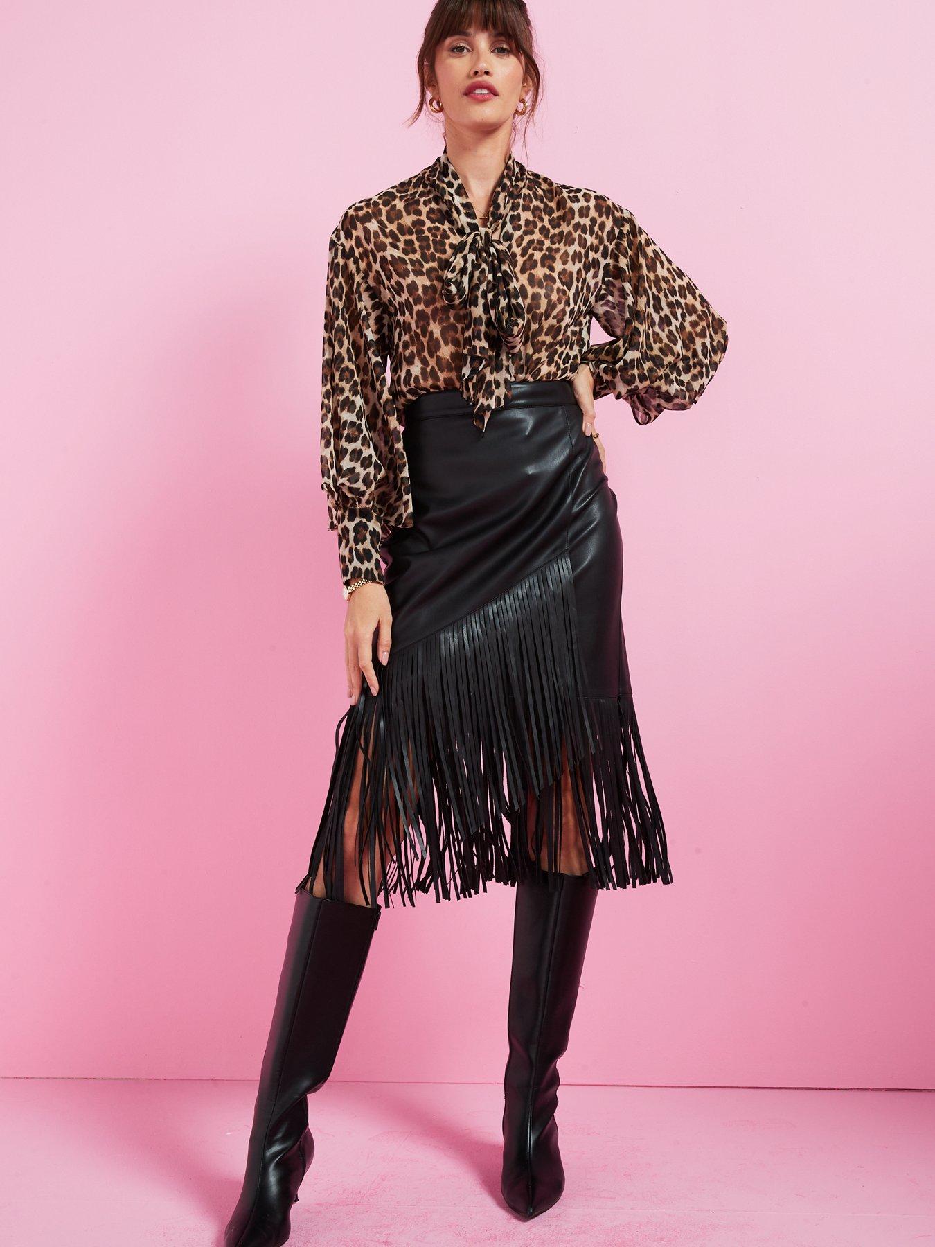 Image 3 of 6 of Mango Leopard Print Pussy Bow Blouse - Multi