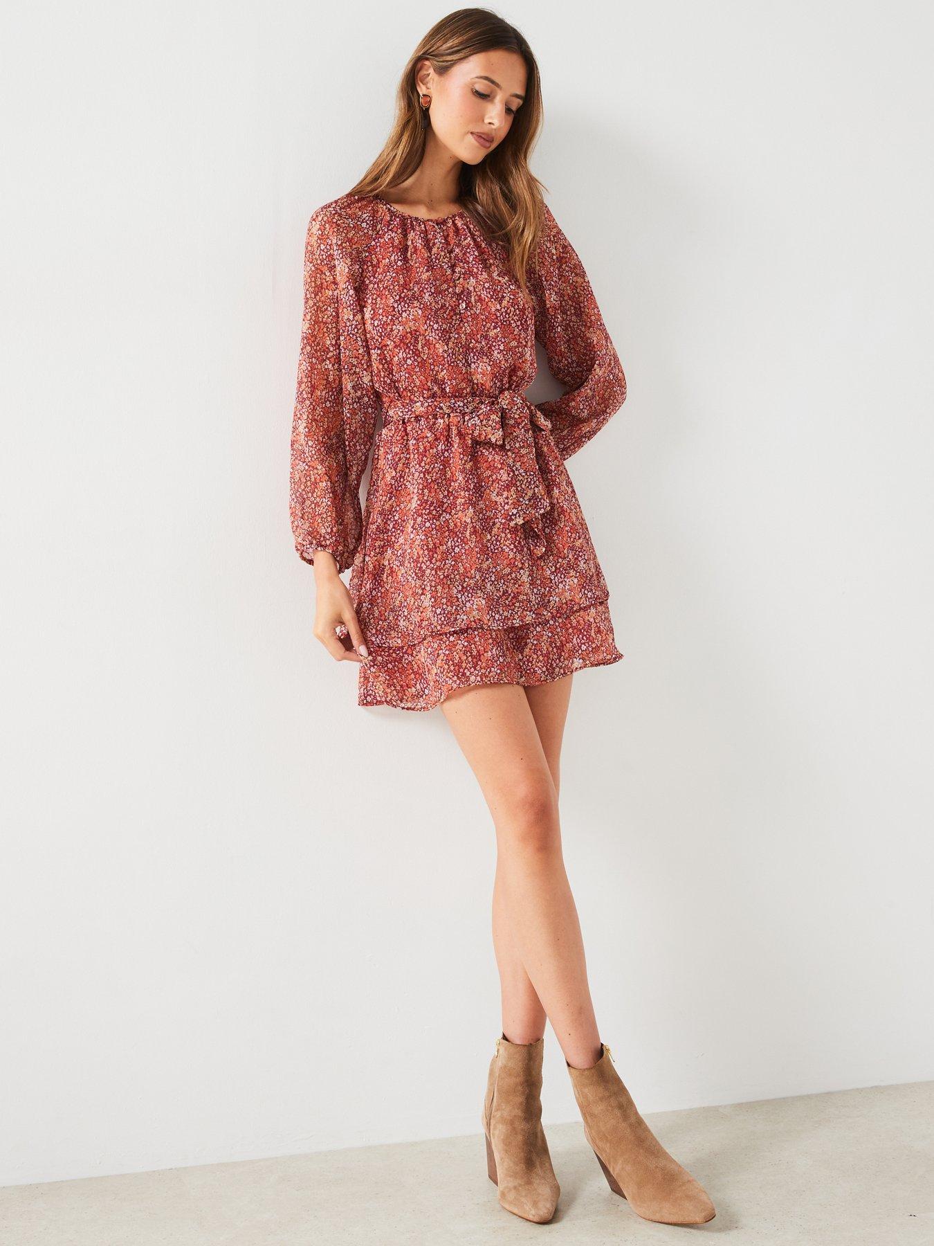 mango-floral-ruffle-mini-dress-redback