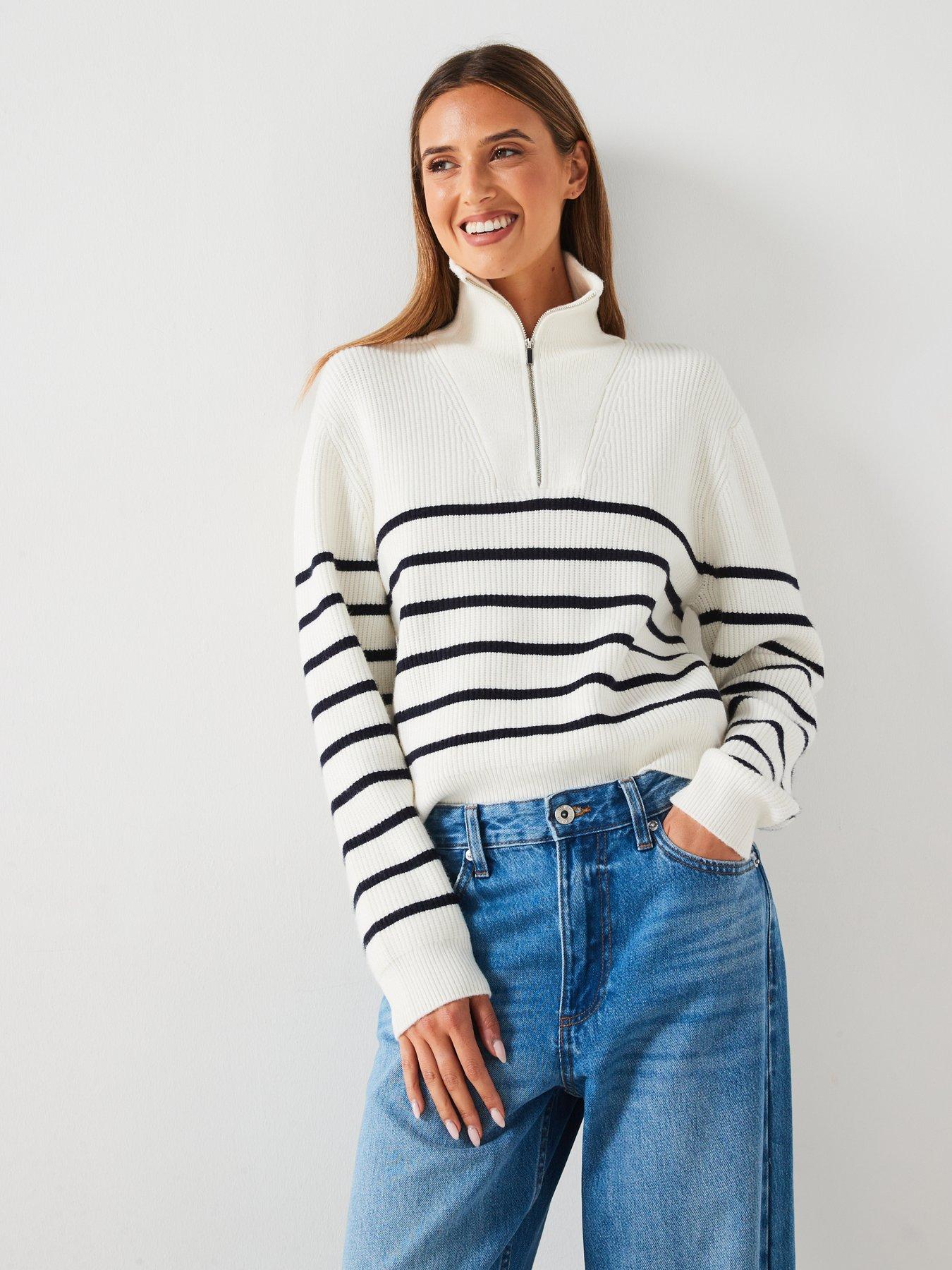 mango-stripe-14-zip-knitted-jumper-creamdetail